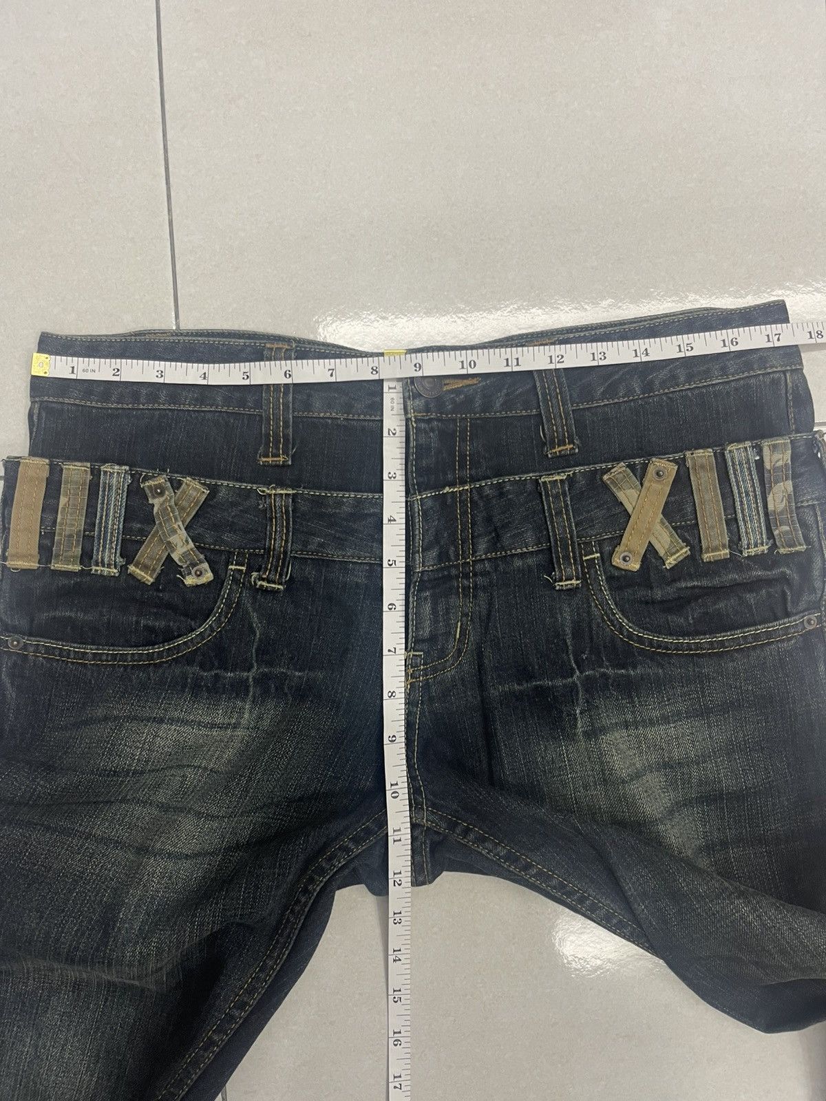 Japanese Brand RARE Dominate Handcrafted Denim - Double Waist Roman Numeral Size US 34 / EU 50 - 9 Thumbnail