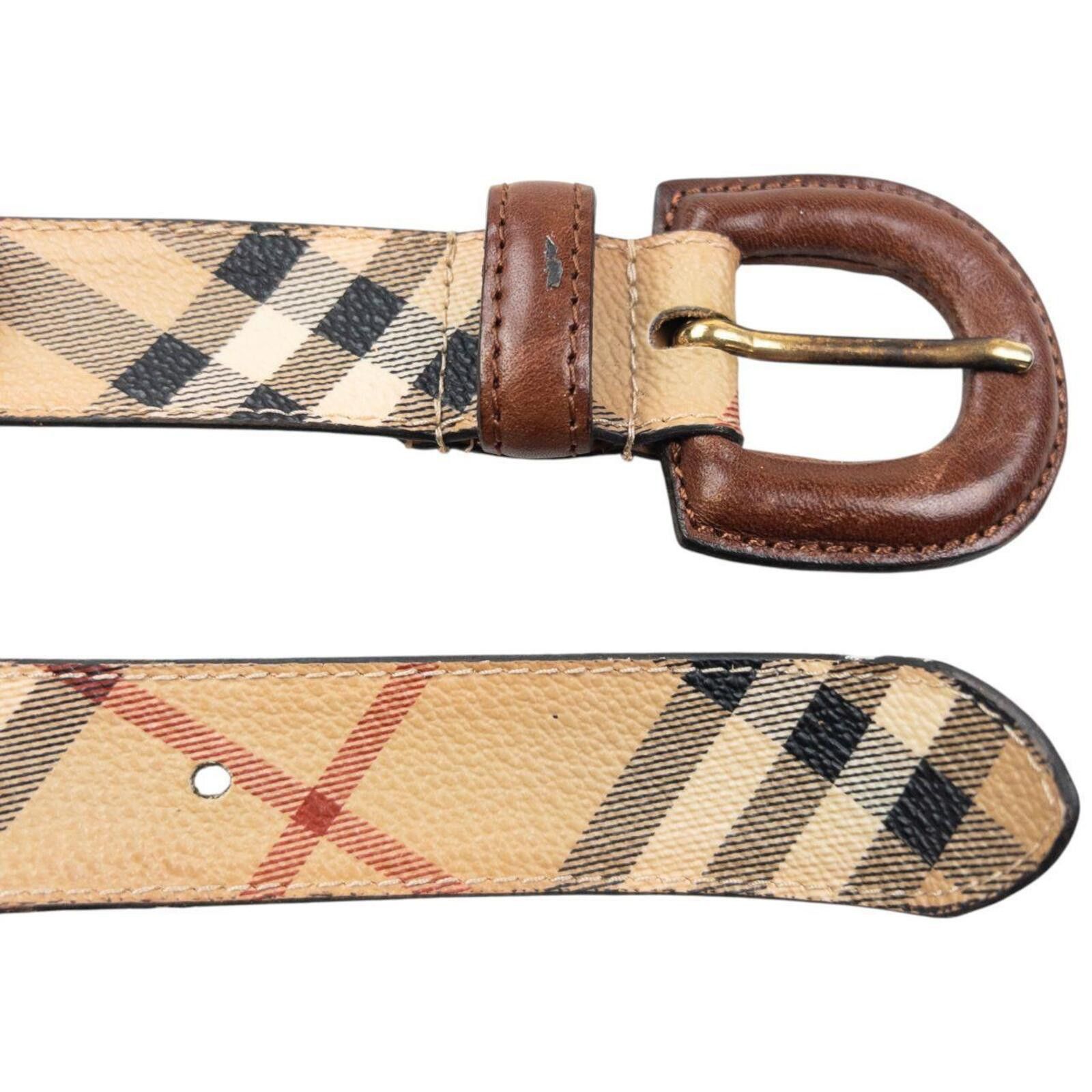 Burberry Vintage Burberry Nova Check Leather Belt Size W28 Size ONE SIZE - 5 Thumbnail