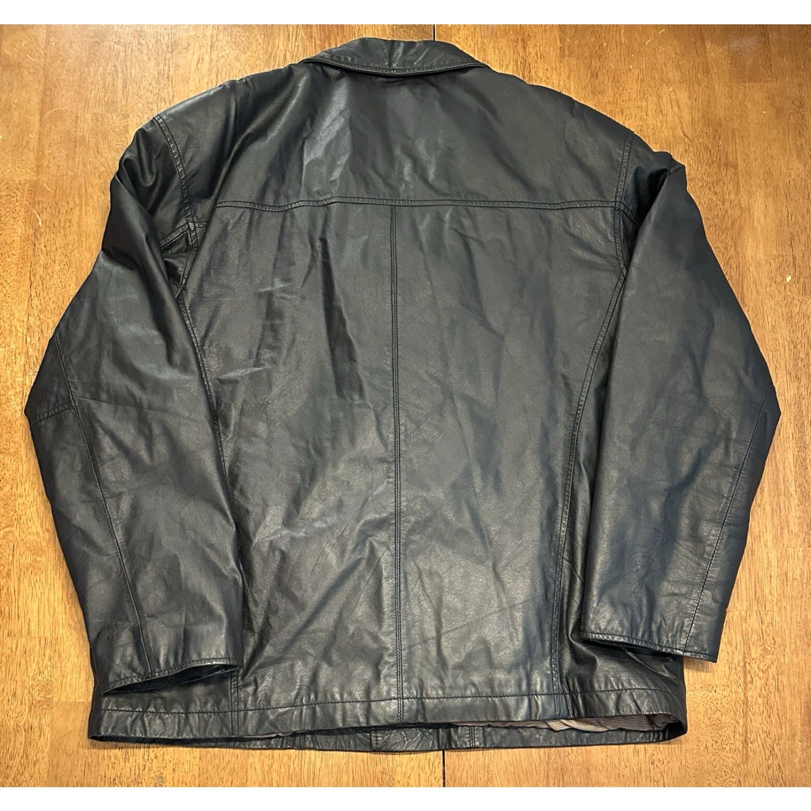 Wilson VINTAGE Wilson Leather Jacket XL Men Black Button Up Thinsulate Lined Inside Pockets Retro Size US XL / EU 56 / 4 - 2 Thumbnail