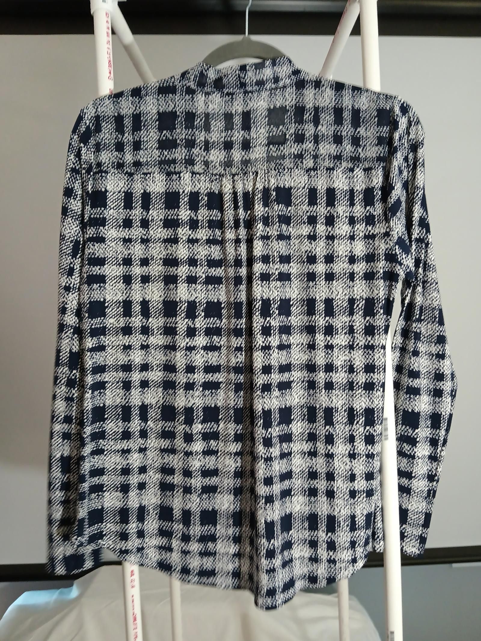 Alfani Alfani Navy Blue Patterned Blouse - Stylish and Versatile Size M / US 6-8 / IT 42-44 - 3 Thumbnail