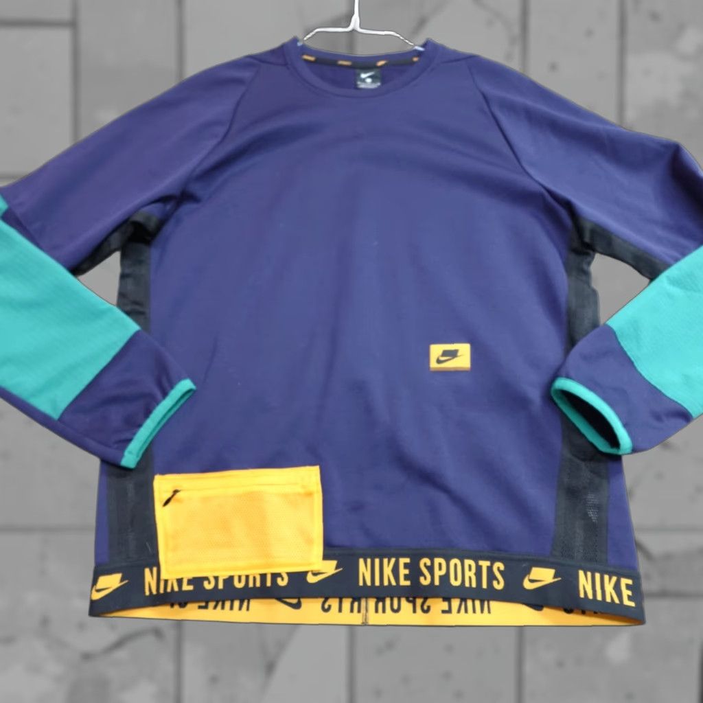 Nike VINTAGE Nike Sweater Medium Blue Therma Fleece Pullover BV3299 Size US M / EU 48-50 / 2 - 1 Thumbnail