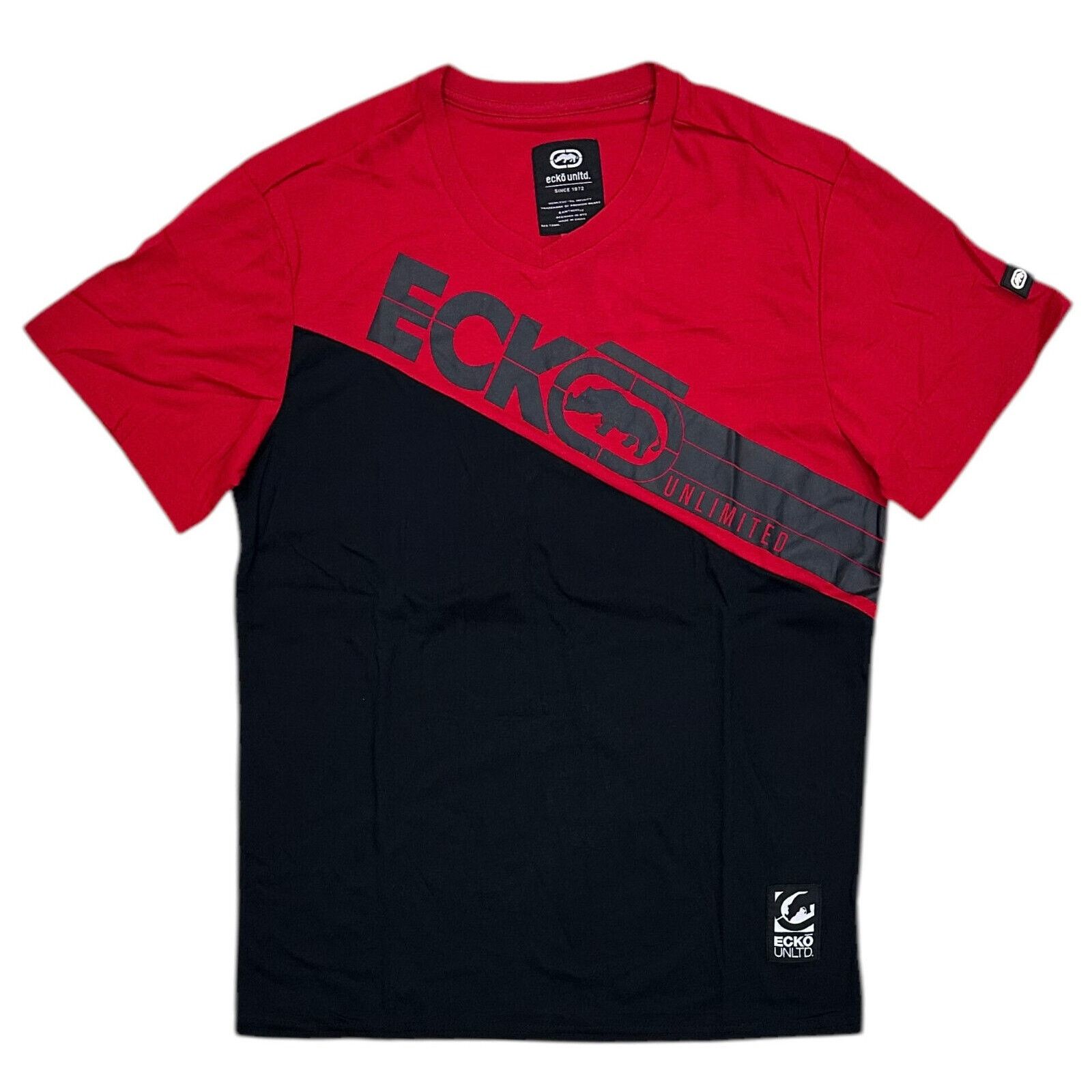 Ecko Unltd. Ecko Unltd Men's V-Neck T-Shirt Puff Print Colorblock Tee Size US XL / EU 56 / 4 - 1 Thumbnail