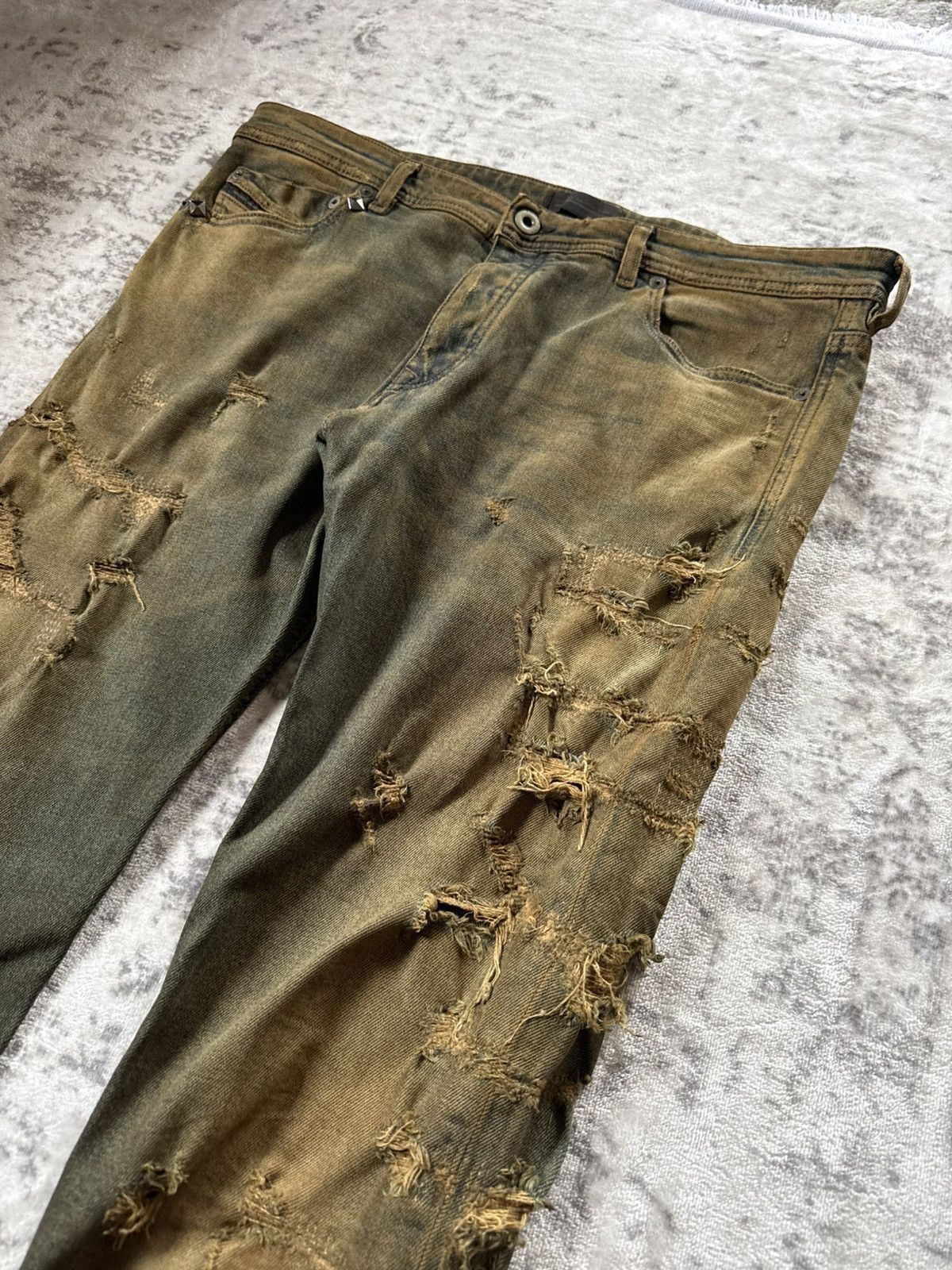 Diesel Black Gold F/W 2015 Diesel Black Gold Distressed Mud Wash Stacked Jeans Size US 34 / EU 50 - 4 Thumbnail