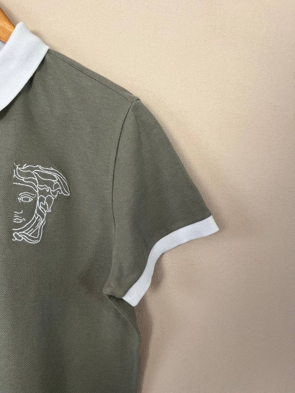 Versace Versace Collection Men's Polo Shirt Gray White L 100% Cotton Size US L / EU 52-54 / 3 - 3 Thumbnail