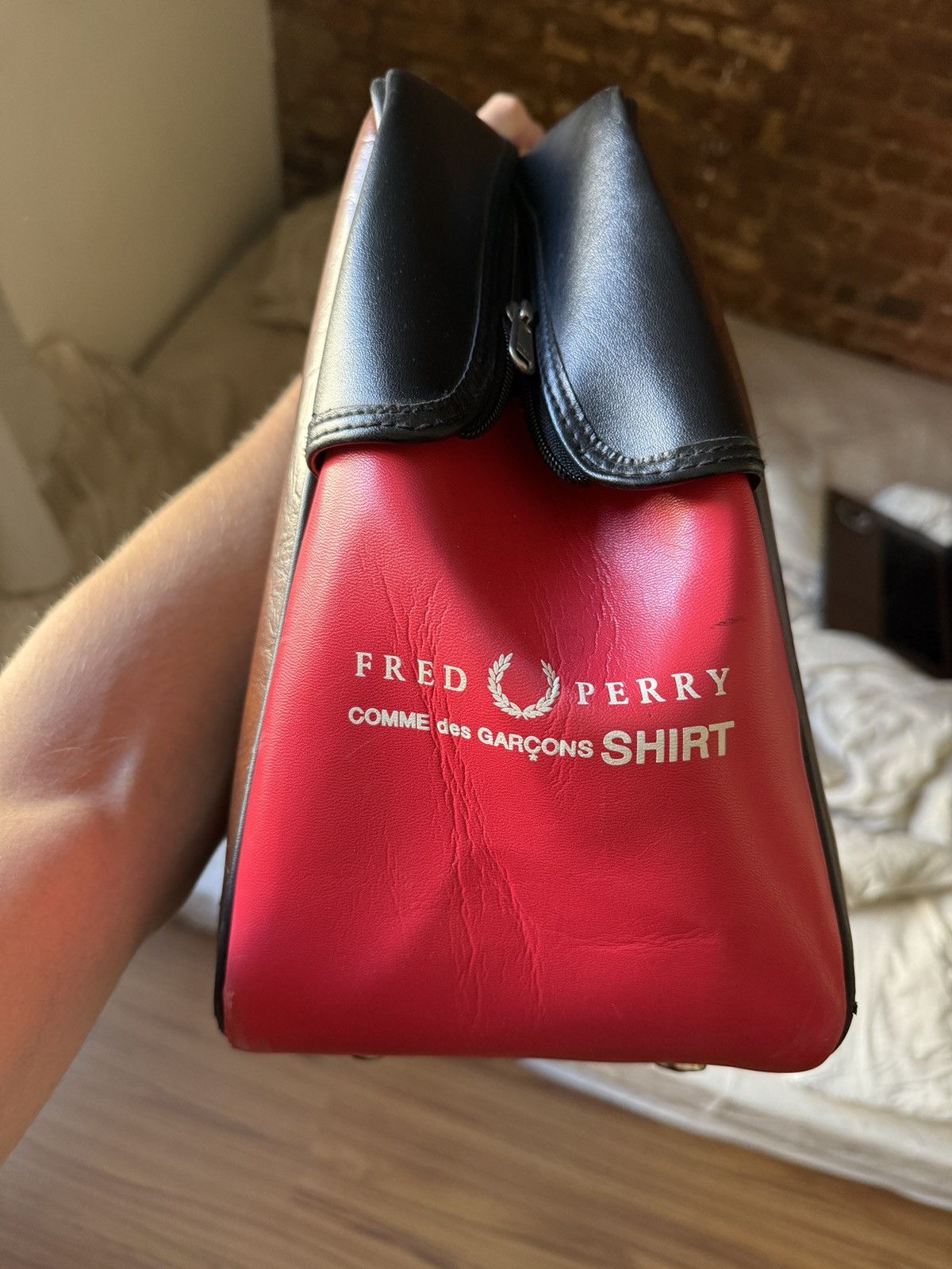 Comme des Garcons Homme Plus × Comme des Garcons SHIRT × Fred Perry 💼Fred Perry CDG Collaboration Duffle Bag Size ONE SIZE - 6 Thumbnail