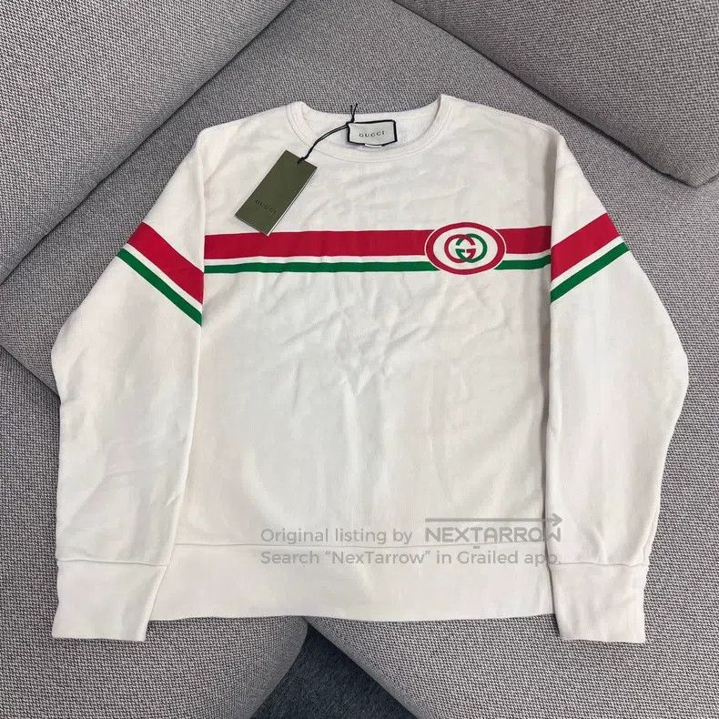 Gucci Gucci Striped printed pullover long-sleeved sweatshirt Size US S / EU 44-46 / 1 - 1 Thumbnail