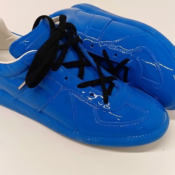 Maison Margiela Maison Margiela Blue Patent "The Replica" Low Sneakers -EU37 Size US 7 / IT 37 - 7 Thumbnail