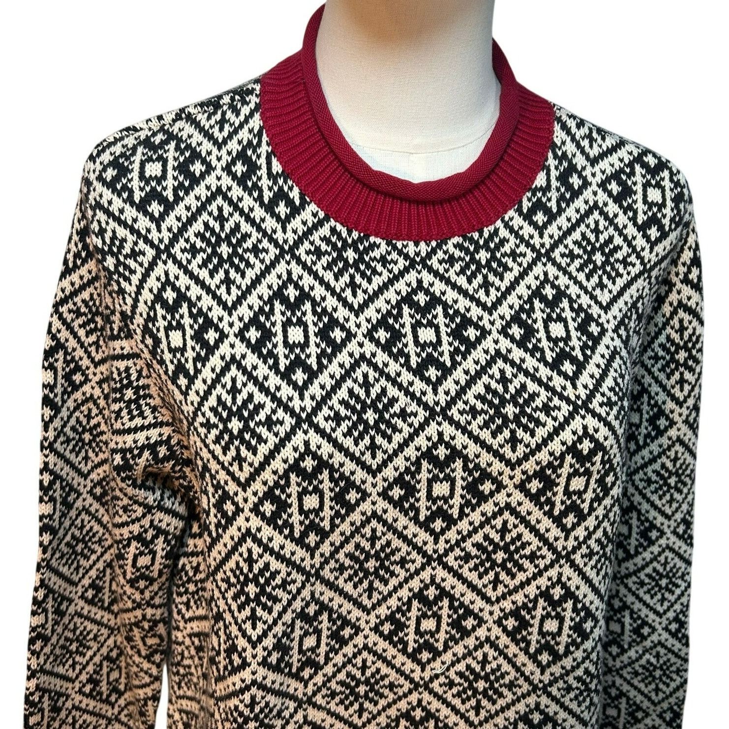 Talbots VTG 90s Talbots Large Winter Chalet Snowflake Fringe Sweater Size L / US 10 / IT 46 - 19 Thumbnail