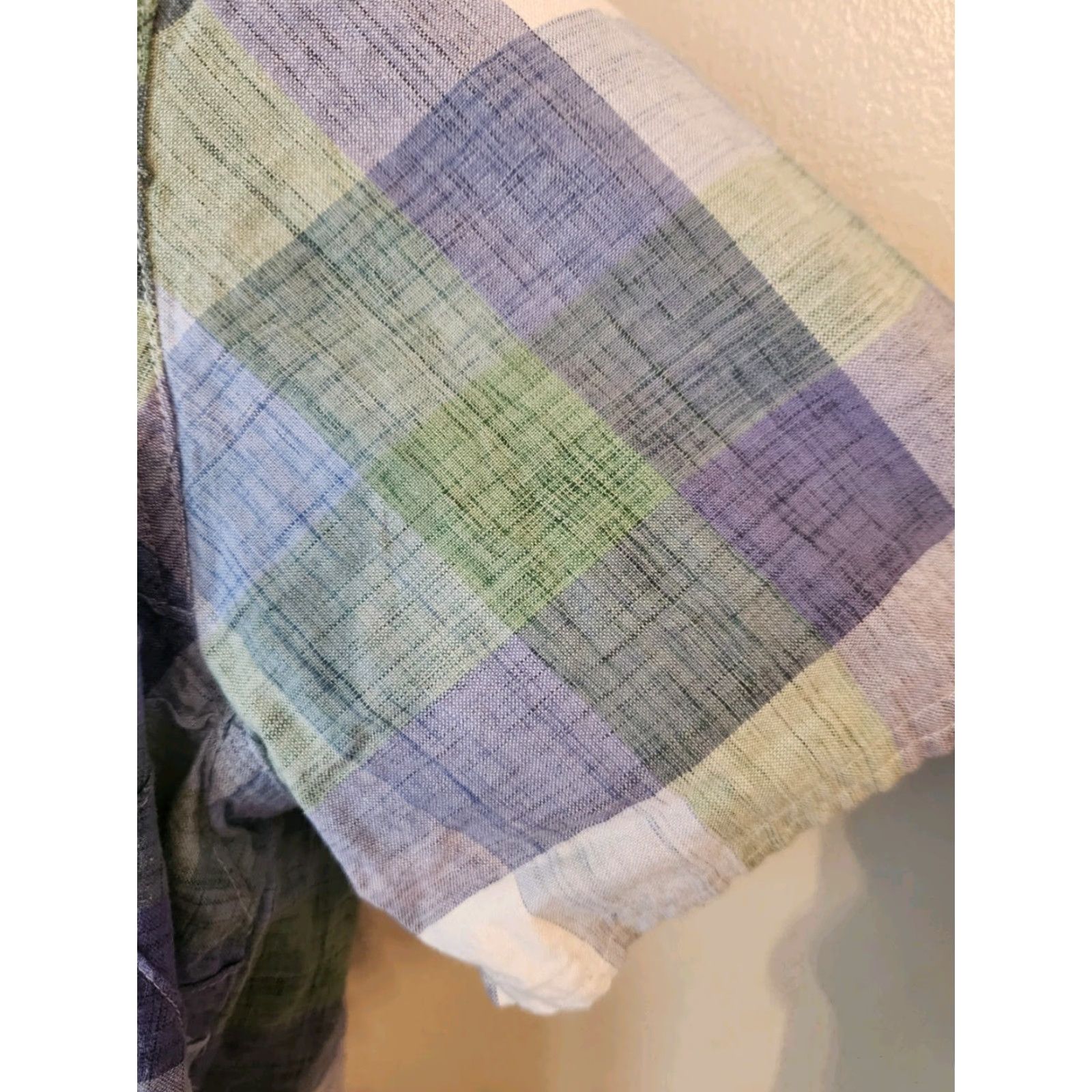 Vintage Classic Elements Shirt Women 20W Plus Size Plaid Lavender Purple Green Button-Up Short Sleeve Casual Shirt womens Size 3XL / US 20-22 - 4 Thumbnail
