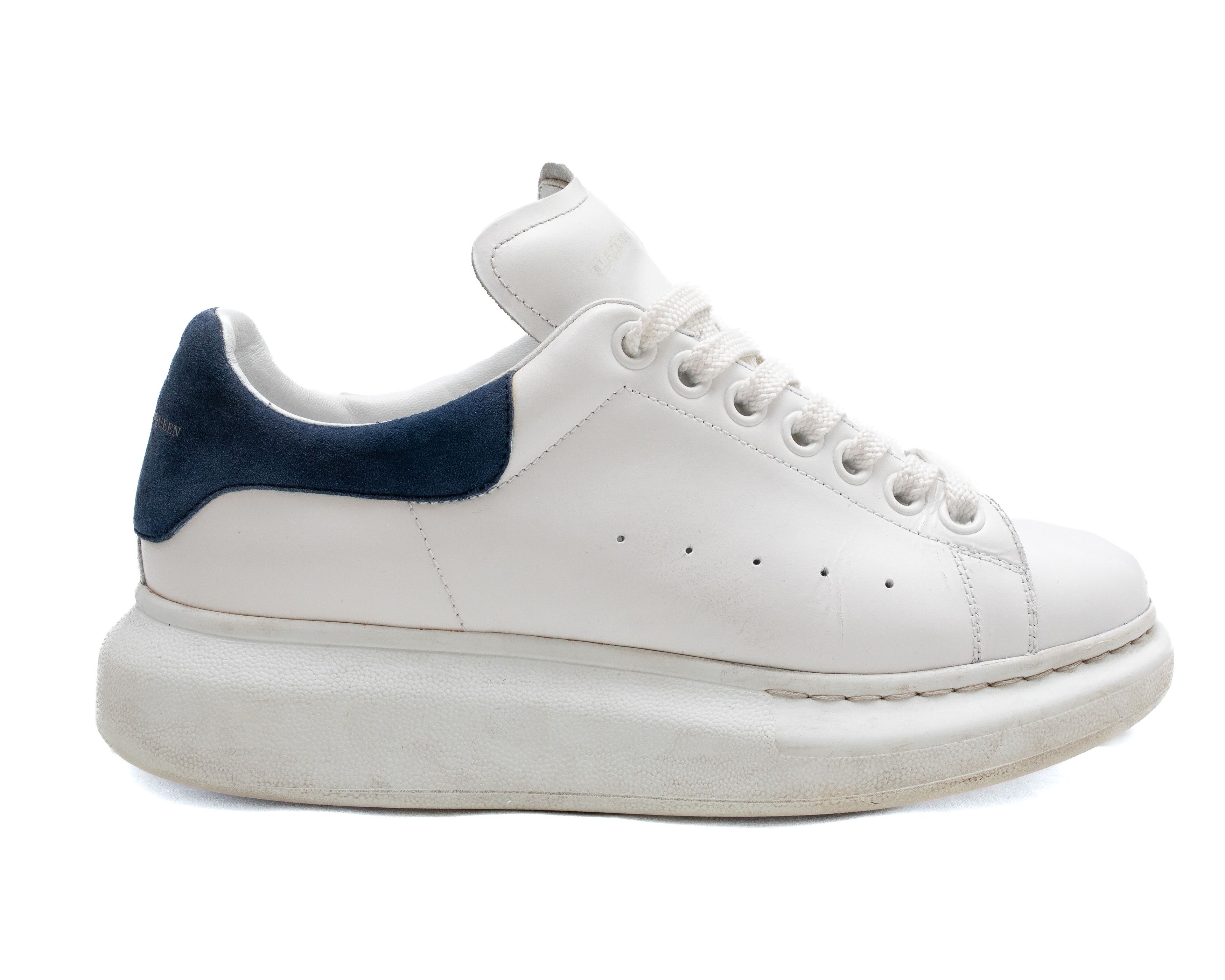 Alexander McQueen ALEXANDER McQUEEN Chunky White Leather Blue Suede Sneakers Size US 6 / EU 39 - 3 Thumbnail
