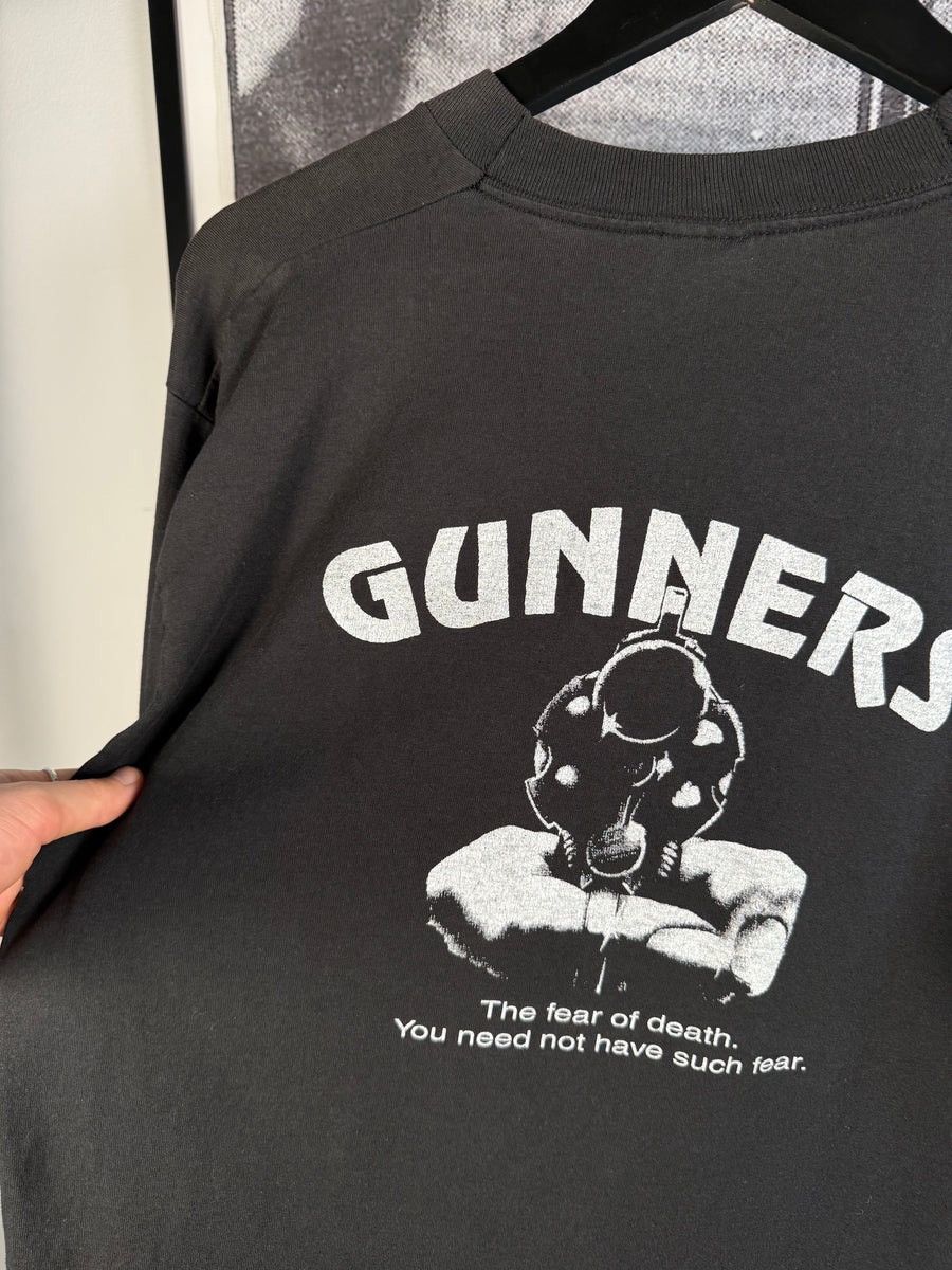 Vintage 🚭VINTAGE GRAIL🚭1980s SUNFADED "GUN: FEAR OF DEATH" TEE Size US L / EU 52-54 / 3 - 6 Thumbnail
