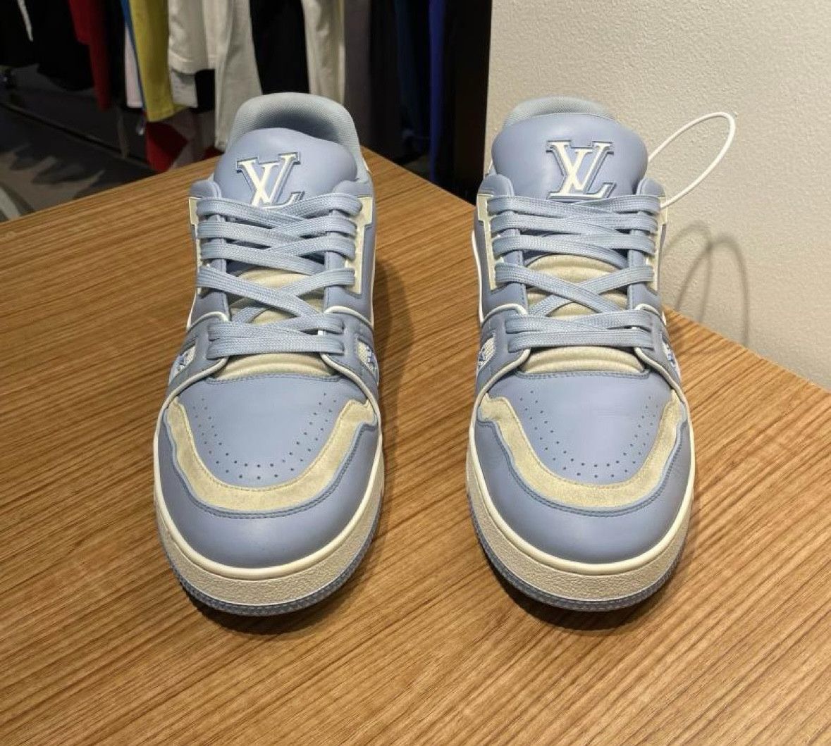 Louis Vuitton Louis Vuitton Trainer Leather Low-Top Sneakers Blue Men’s Size US 8.5 / EU 41-42 - 2 Thumbnail