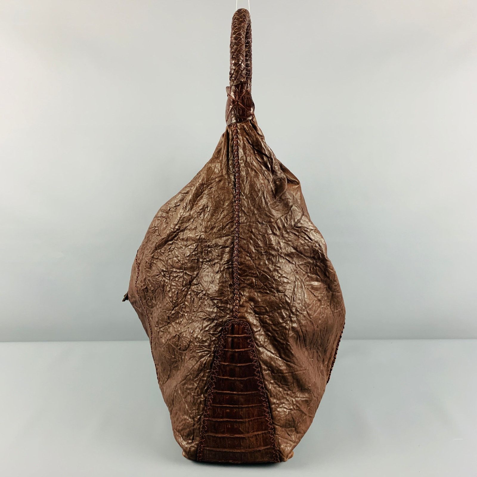 Other Brown Mixed Leathers Alligator Leather Hobo Handbag Size ONE SIZE - 2 Thumbnail