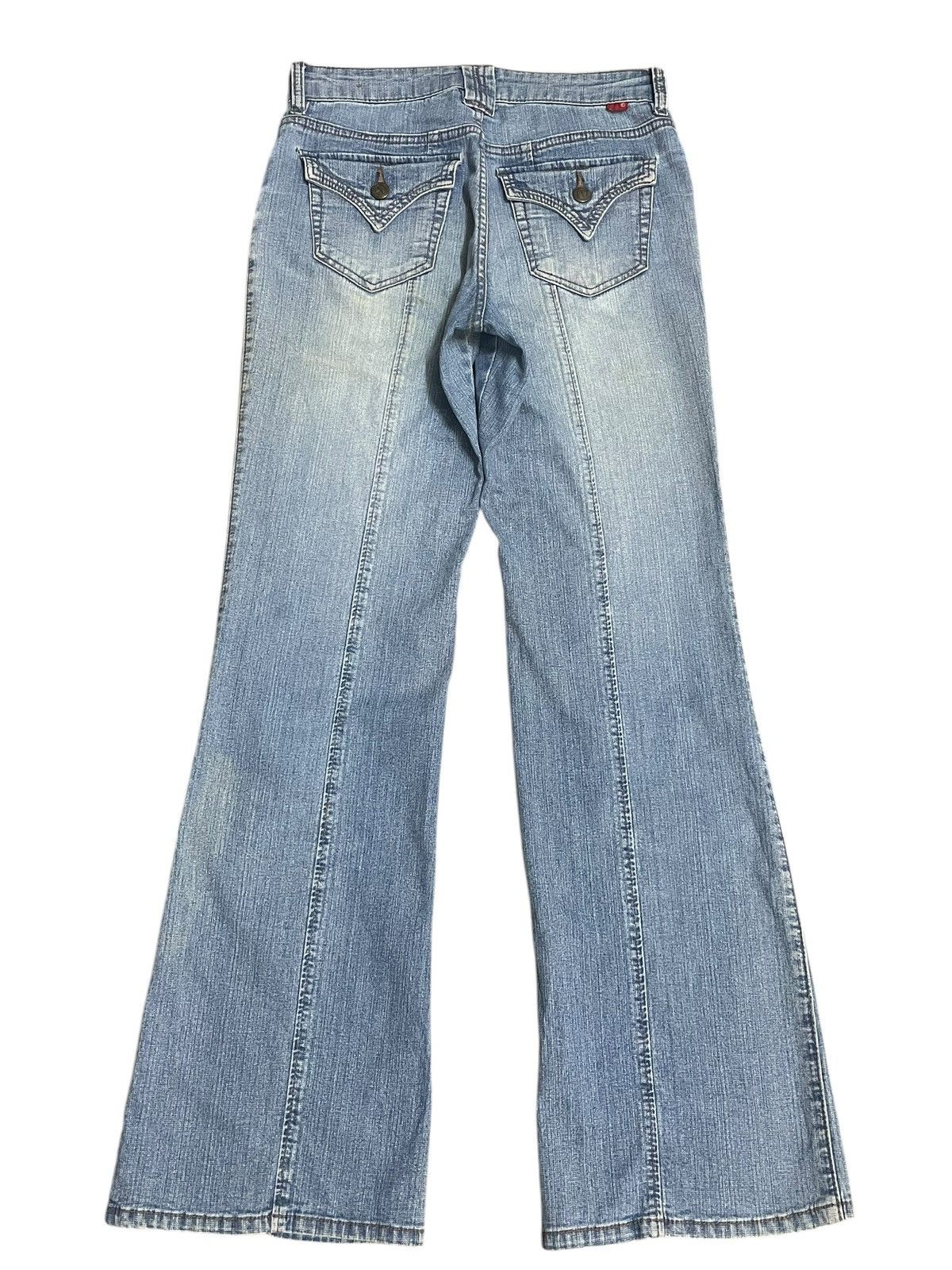 Japanese Brand Vtg Japanese Women’s Denim Punk Style Buckle Wide Leg Jeans Size 27" / US 4 / IT 40 - 7 Thumbnail