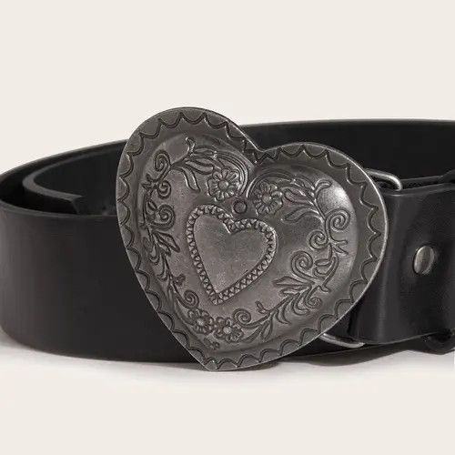 Designer × Vintage Vintage PU Leather Love Carving Belt Size ONE SIZE - 2 Thumbnail