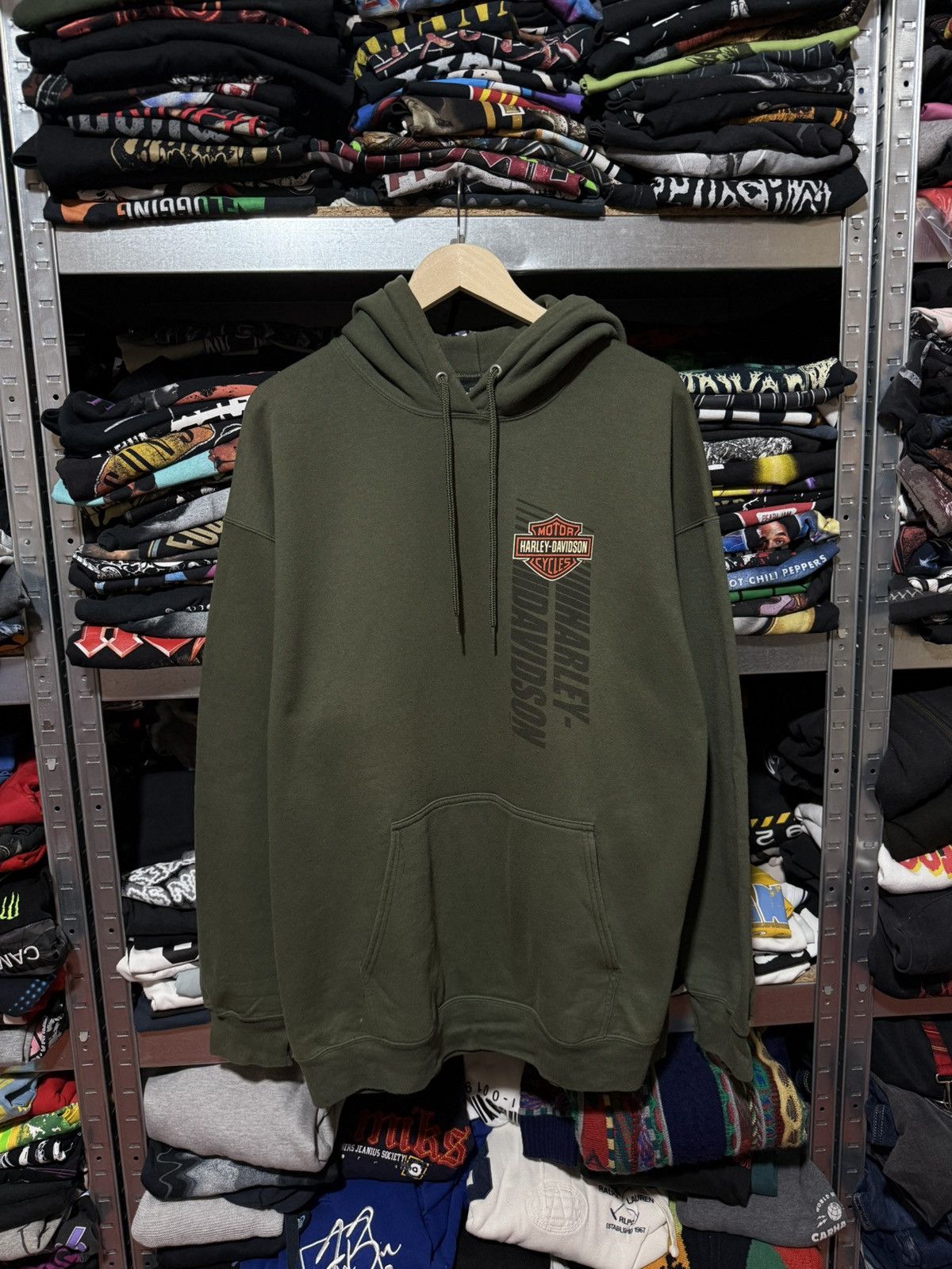 Harley Davidson Vintage 2009 Harley Davidson Aargau Bikers Khaki Hoodie Y2K Size US XXL / EU 58 / 5 - 1 Thumbnail