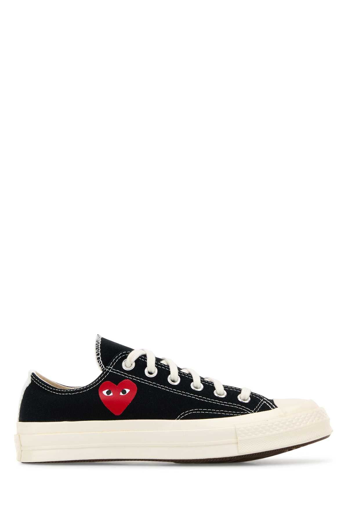 Comme des Garcons PLAY Black Canvas Comme Des Garã§Ons X Converse Sneakers Size US 7 / IT 37 - 1 Thumbnail