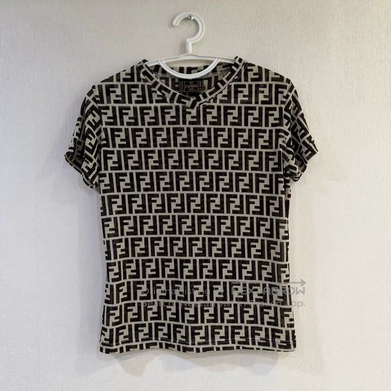 Fendi Fendi Vintage classic full monogram logo T-shirt Size M / US 6-8 / IT 42-44 - 1 Thumbnail