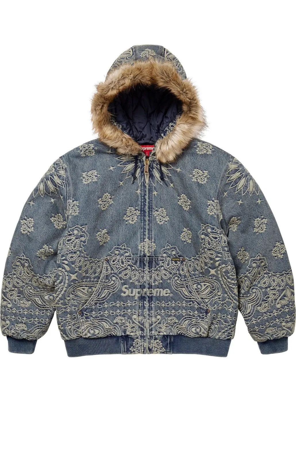 Supreme Supreme Bandana Jacquard Denim Hooded Work Jacket Size US L / EU 52-54 / 3 - 4 Thumbnail