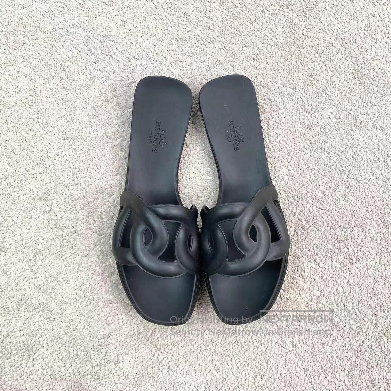 Hermes Hermes Pig nose black slippers| Size US 5.5 / IT 35.5 - 3 Thumbnail