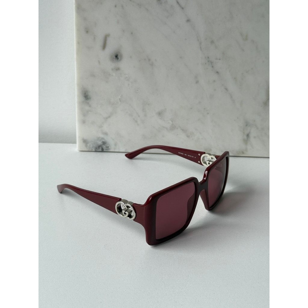 Gucci NEW Gucci GG1692S Burgundy Square Mirror Lens Sunglasses Size ONE SIZE - 4 Thumbnail