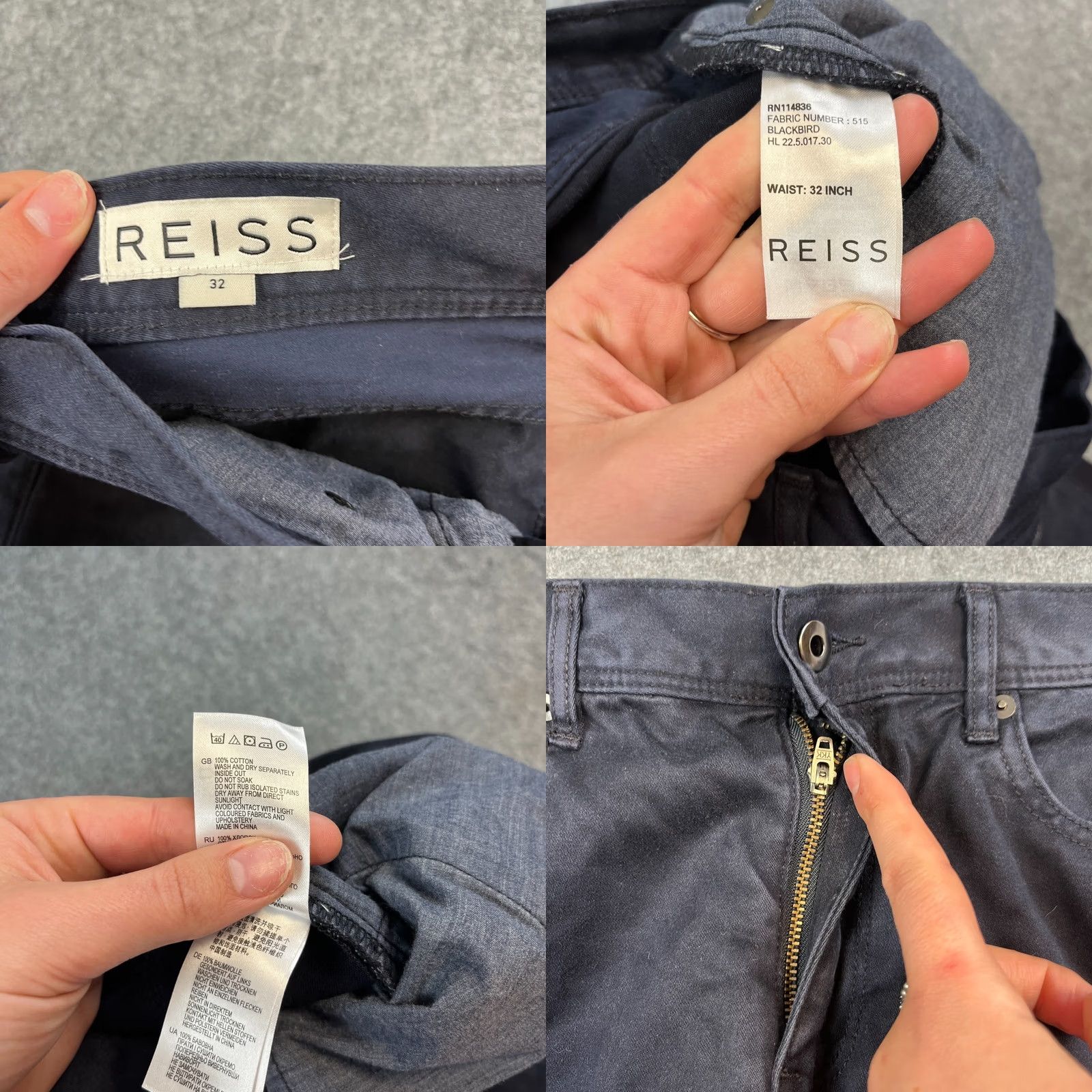 Reiss Reiss Drake Jeans Slim Tapered 32 Dark Blue 100% Cotton Zip Fly Denim Men Jeans Slim 32 Size US 32 / EU 48 - 8 Thumbnail