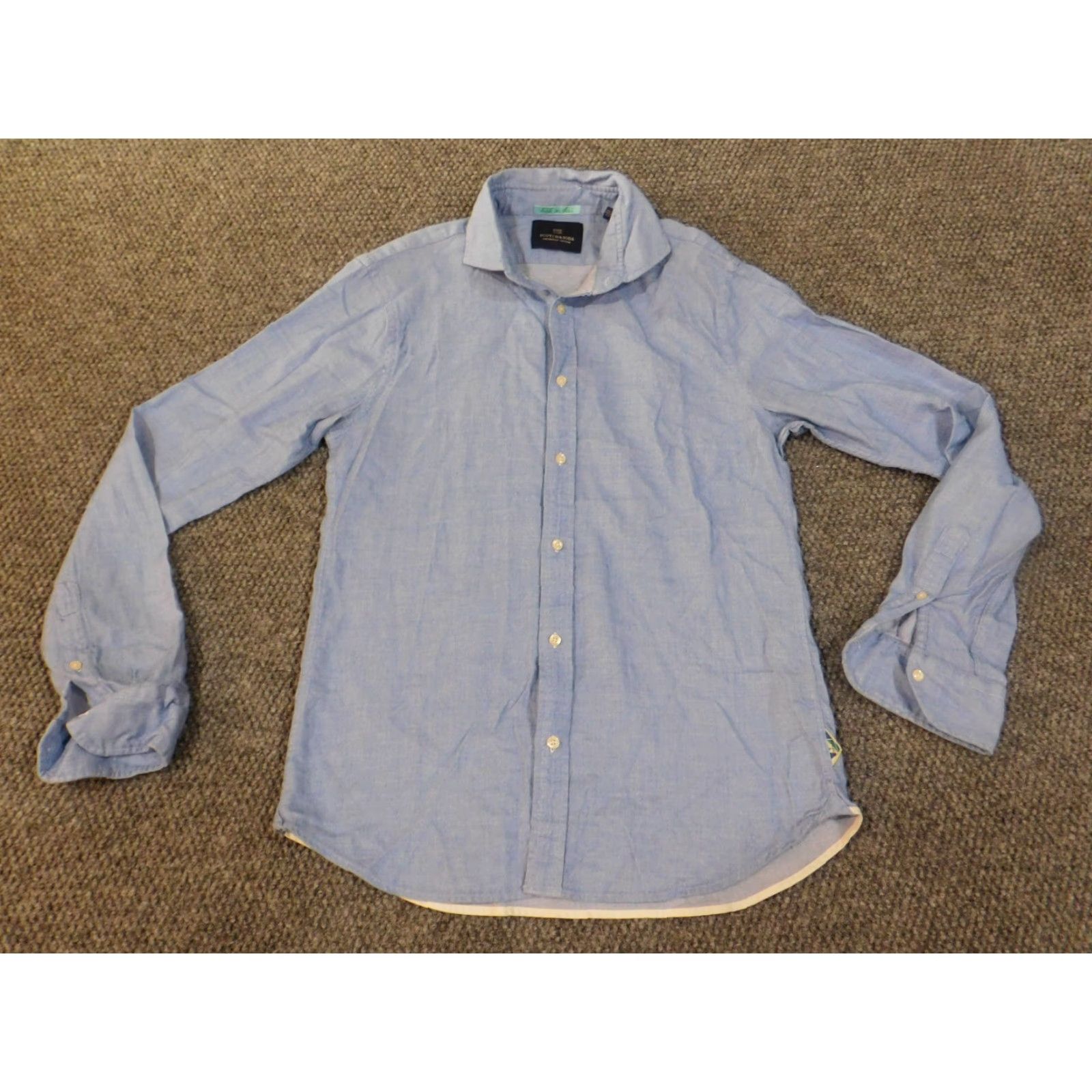 Scotch & Soda Scotch & Soda Shirt Mens Medium Blue Button Down Knit Cotton Regular Chest Breathable Casual Modern 90s? No Vintage No Size US M / EU 48-50 / 2 - 2 Thumbnail