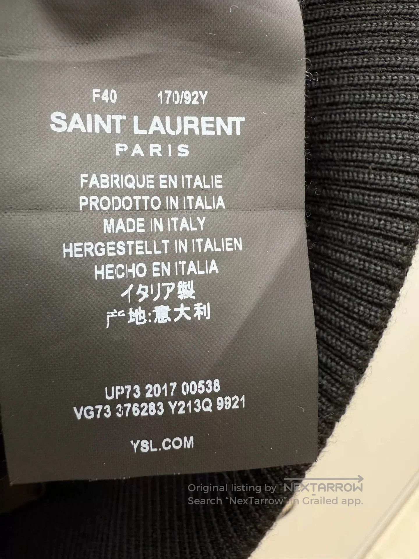 Saint Laurent Paris Saint Laurent Beige Leather Sleeve Baseball Jacket. Size US XXS / EU 40 - 5 Thumbnail