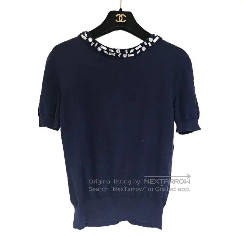Dior Dior Spring Autumn Navy Cotton Short Sleeve Top . Size XS / US 0-2 / IT 36-38 - 2 Thumbnail