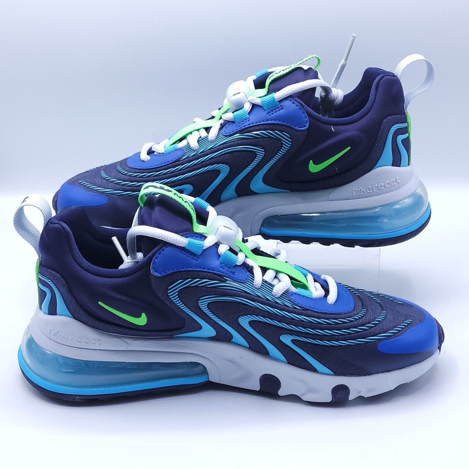 Nike Nike Air Max 270 React Shoe Men Size 7 CJ0579-400 Blue White Size US 7 / EU 40 - 5 Thumbnail