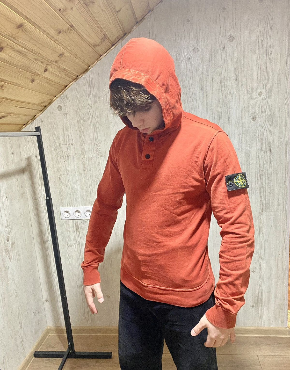 Massimo Osti Stone Island luxury rare vintage 2000 orange Hoodie Button Size US M / EU 48-50 / 2 - 21 Thumbnail