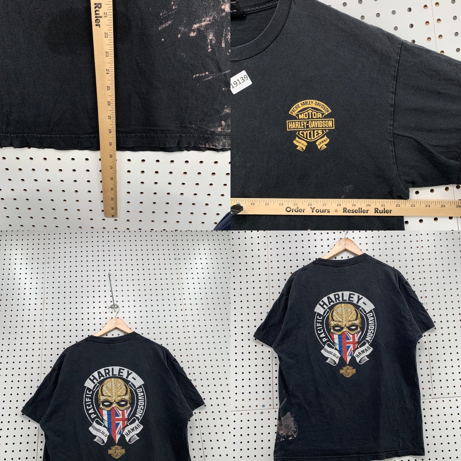 Harley Davidson Harley-Davidson Motorcycle Shirt Black Skull Honolulu Hawaii Adult Large 22x29.5 Mens Size US L / EU 52-54 / 3 - 9 Thumbnail