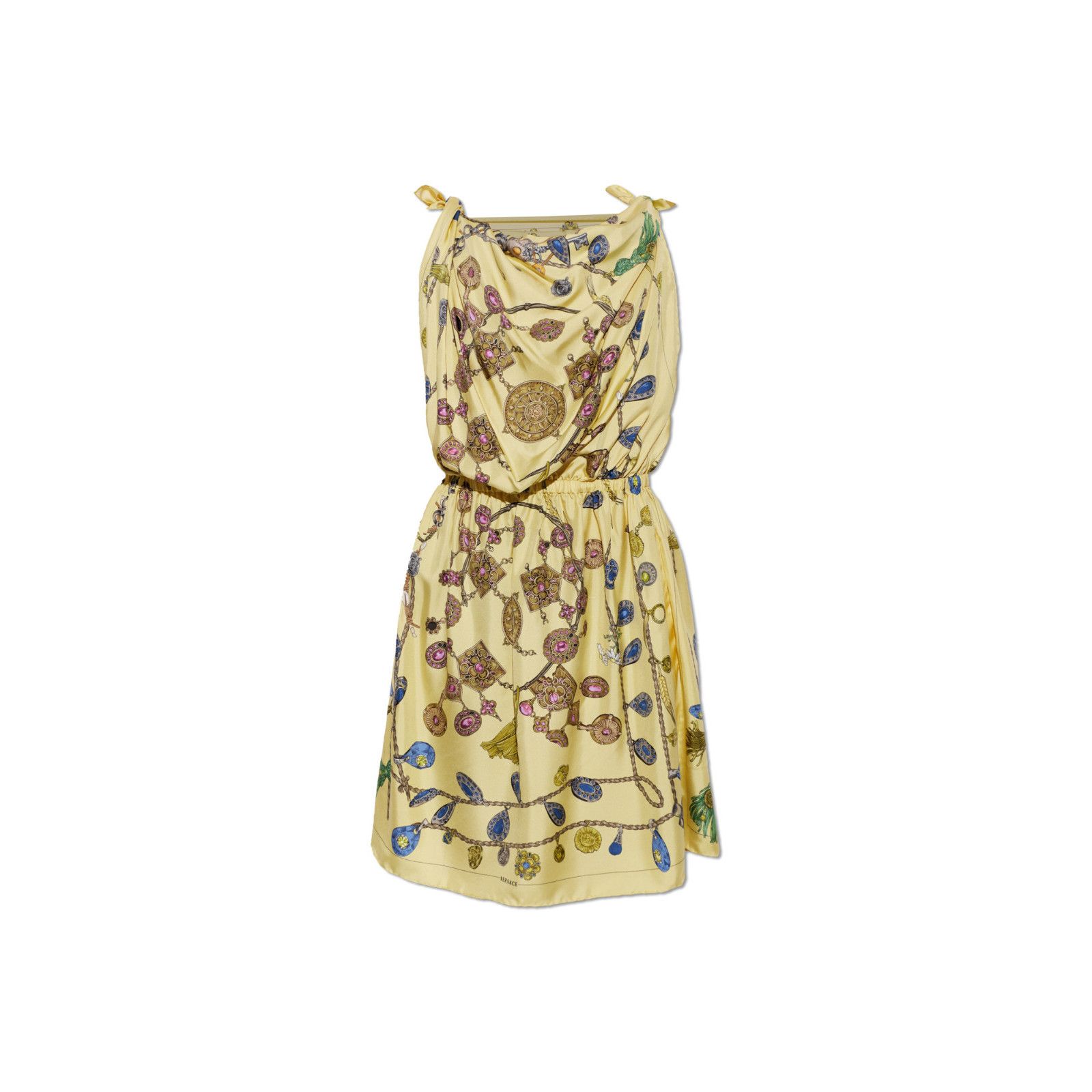 Versace Yellow Silk Dress Women's Size:It 3, Women's (Size Xs)
