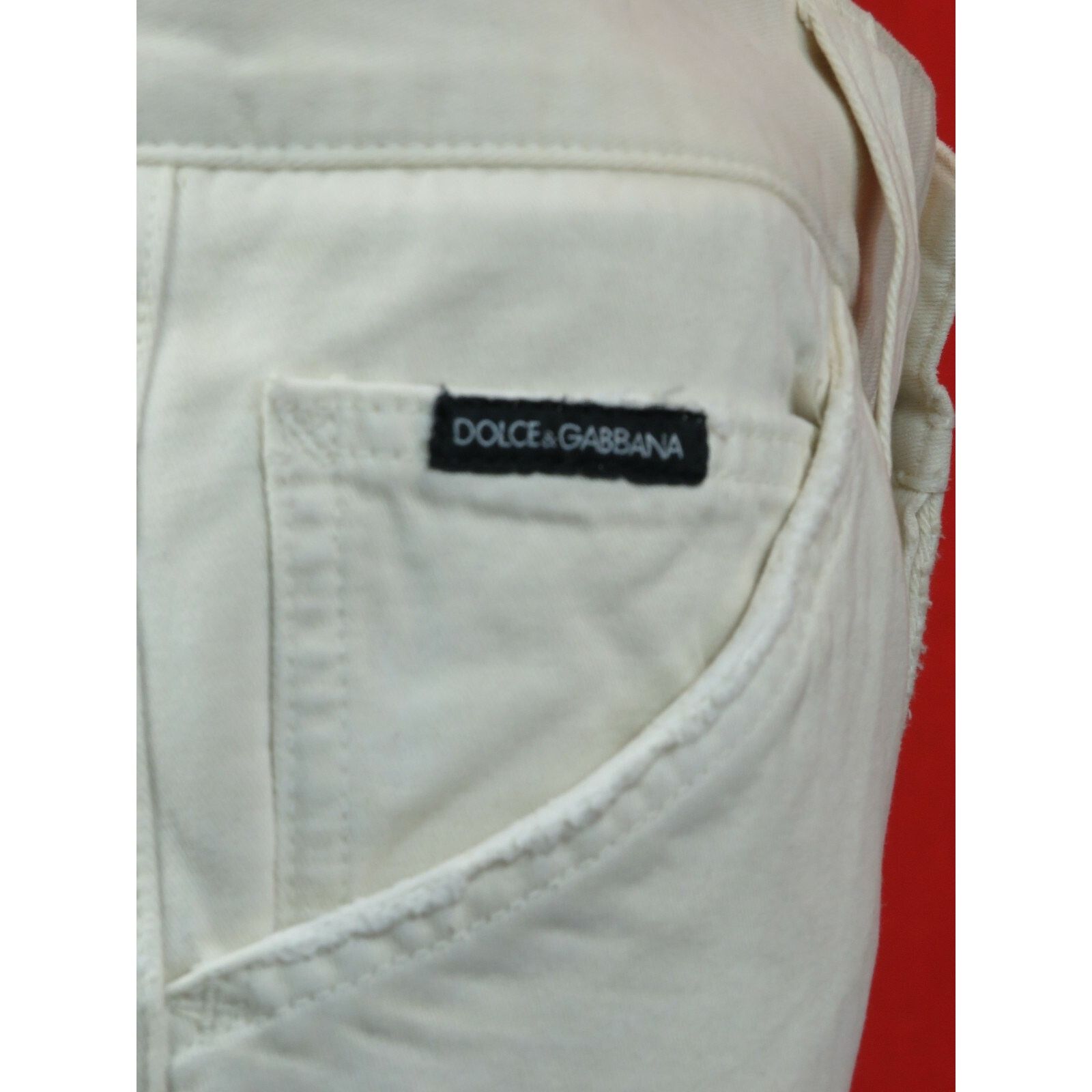 Dolce & Gabbana DOLCE GABBANA STRAIGHT LEG BEIGE COTTON PANTS JEANS S ITALY Size 30" / US 8 / IT 44 - 10 Thumbnail