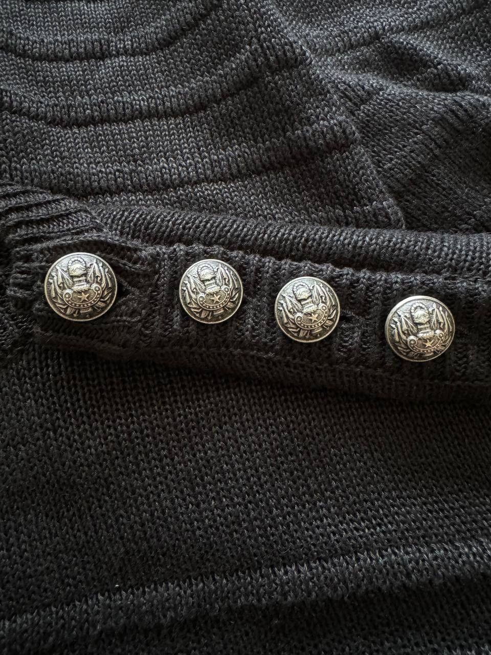 Balmain 🔥🔥 Balmain Button Shoulder Linen Sweater Size US L / EU 52-54 / 3 - 4 Thumbnail