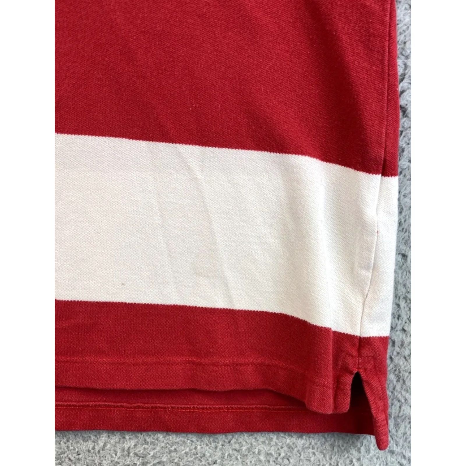 Tommy Hilfiger Tommy Hilfiger Polo Shirt Women Adult Large White Red Stripes Casual Short Sleeve Size 36" / US 14 / IT 50 - 5 Thumbnail