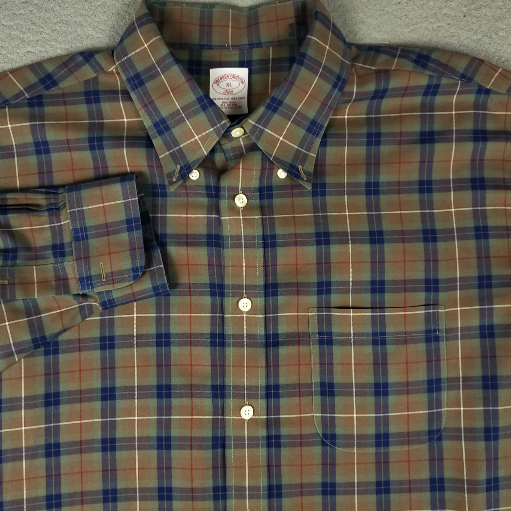 Brooks Brothers Brooks Brothers Shirt Mens XL Brown Plaid Button-Up Long Sleeve Vintage? No Size US XL / EU 56 / 4 - 2 Thumbnail