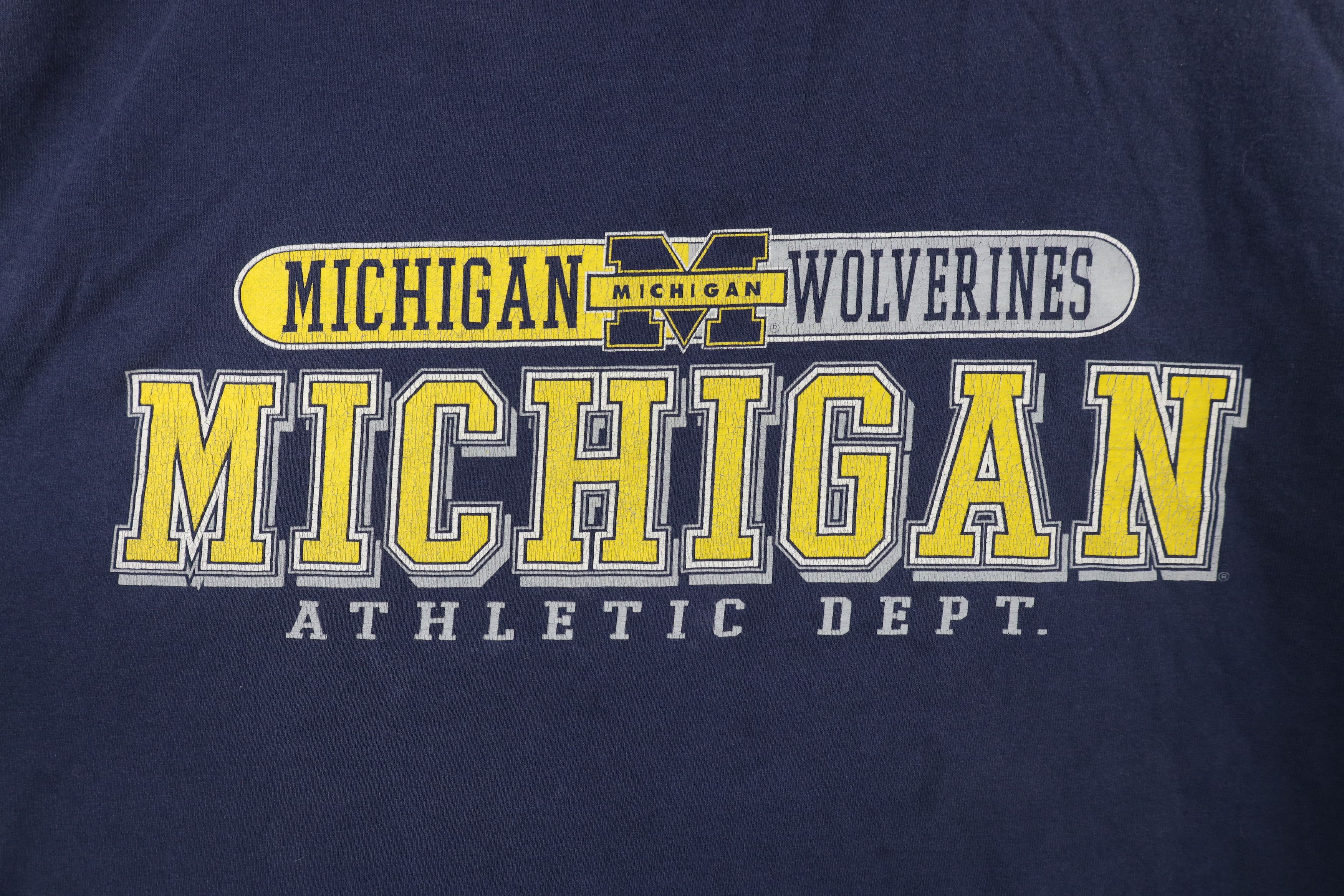 Vintage Vintage 90s Spell Out University of Michigan T-Shirt Blue Size US XXL / EU 58 / 5 - 4 Thumbnail