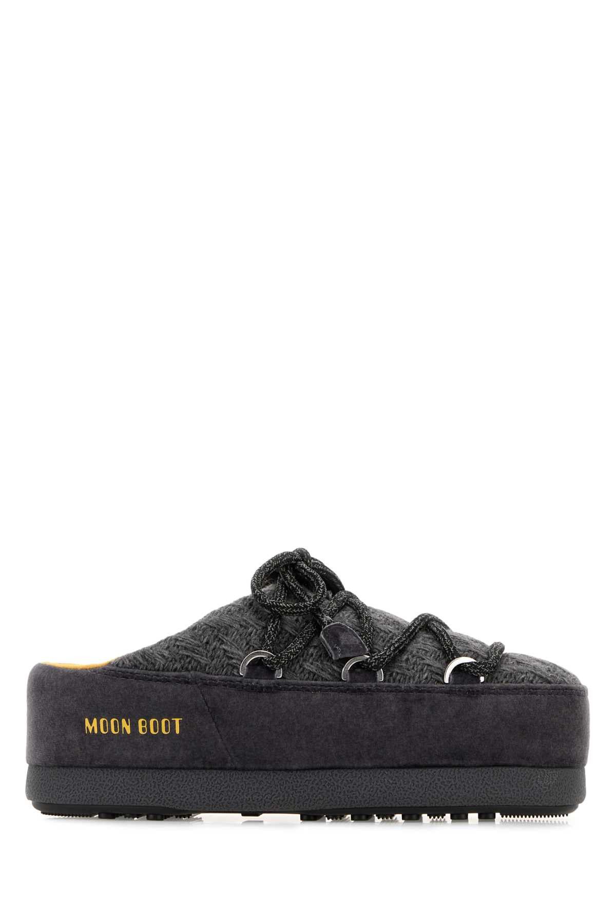 Moon Boot Dark Grey Fabric Moon Boot X Guest In Residence Evx Slippers Size US 10 / IT 40 - 1 Thumbnail