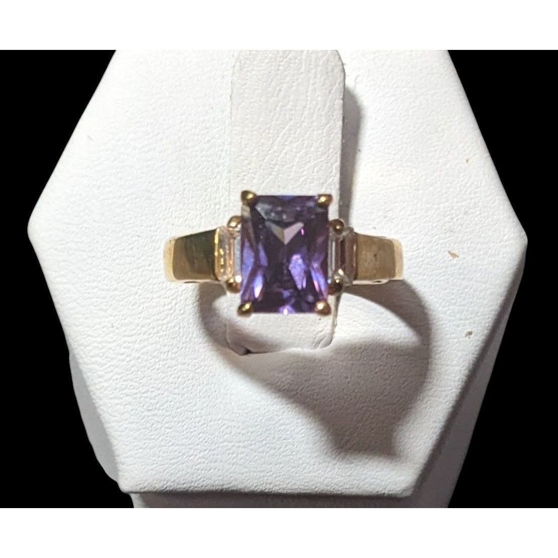 Other Whimsical Fantasy Purple Stone Bright Gold Tone Ring Size Size ONE SIZE - 10 Thumbnail