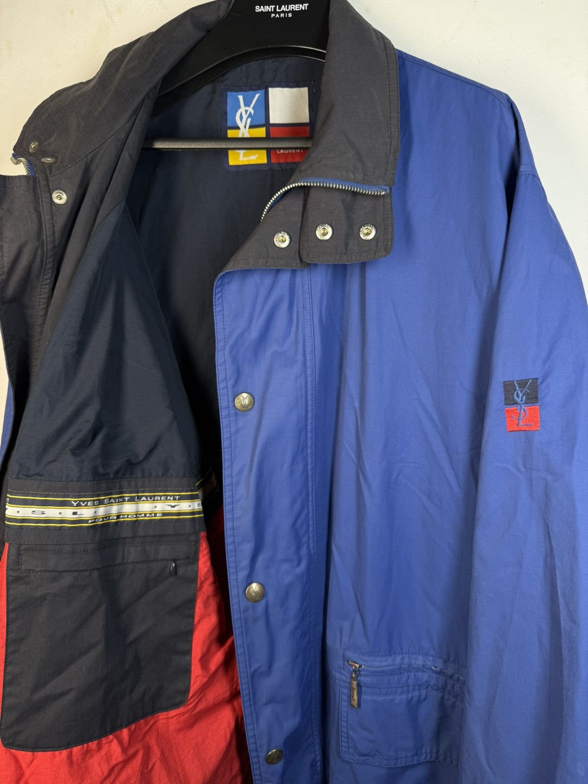 Yves Saint Laurent Autumn YSL Jacket Blue YSL Coat Zip Up Collar Vintage Size US L / EU 52-54 / 3 - 13 Thumbnail