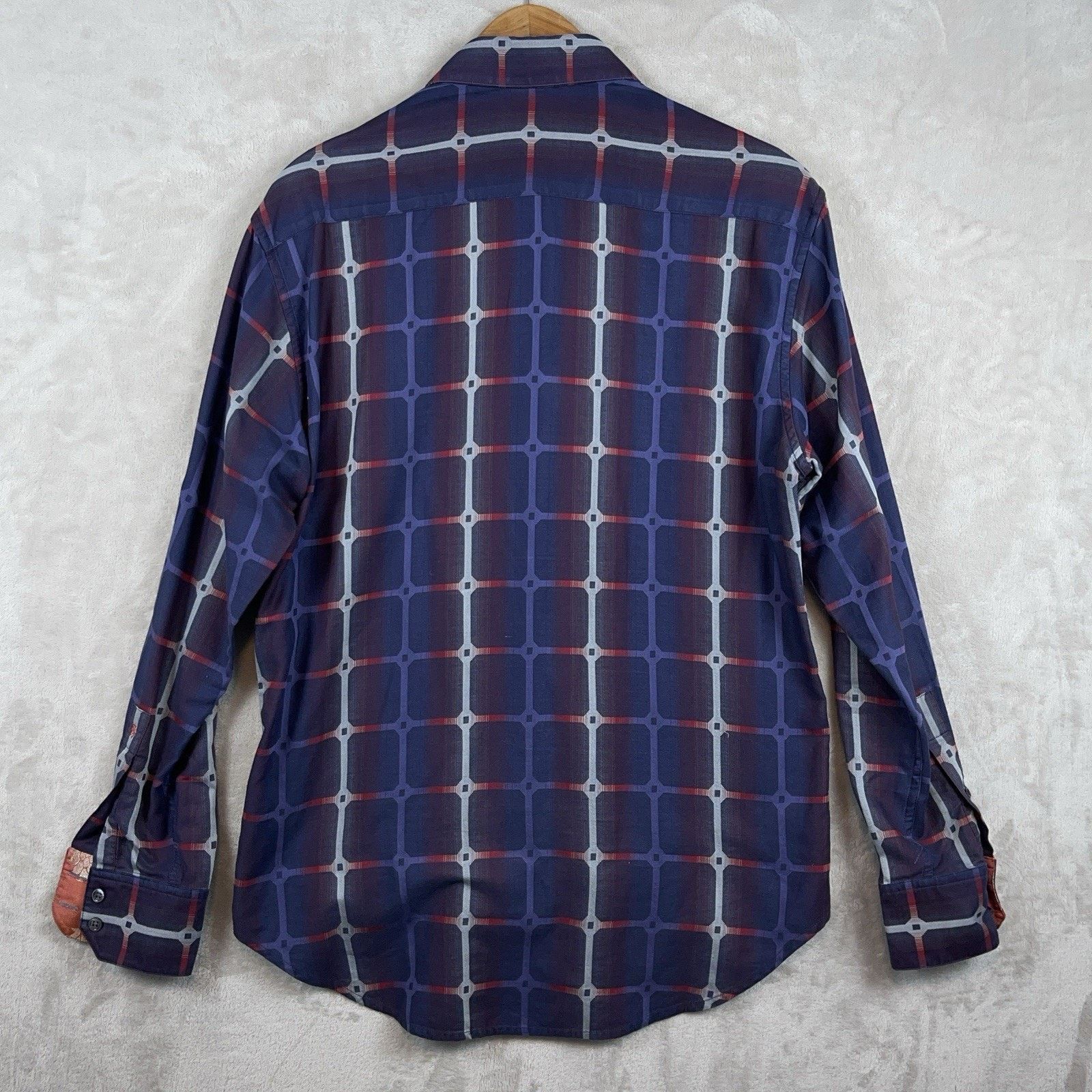 Robert Graham Robert Graham Shirt Embroidered Snowflake Grid Flip Cuff Size US M / EU 48-50 / 2 - 2 Thumbnail