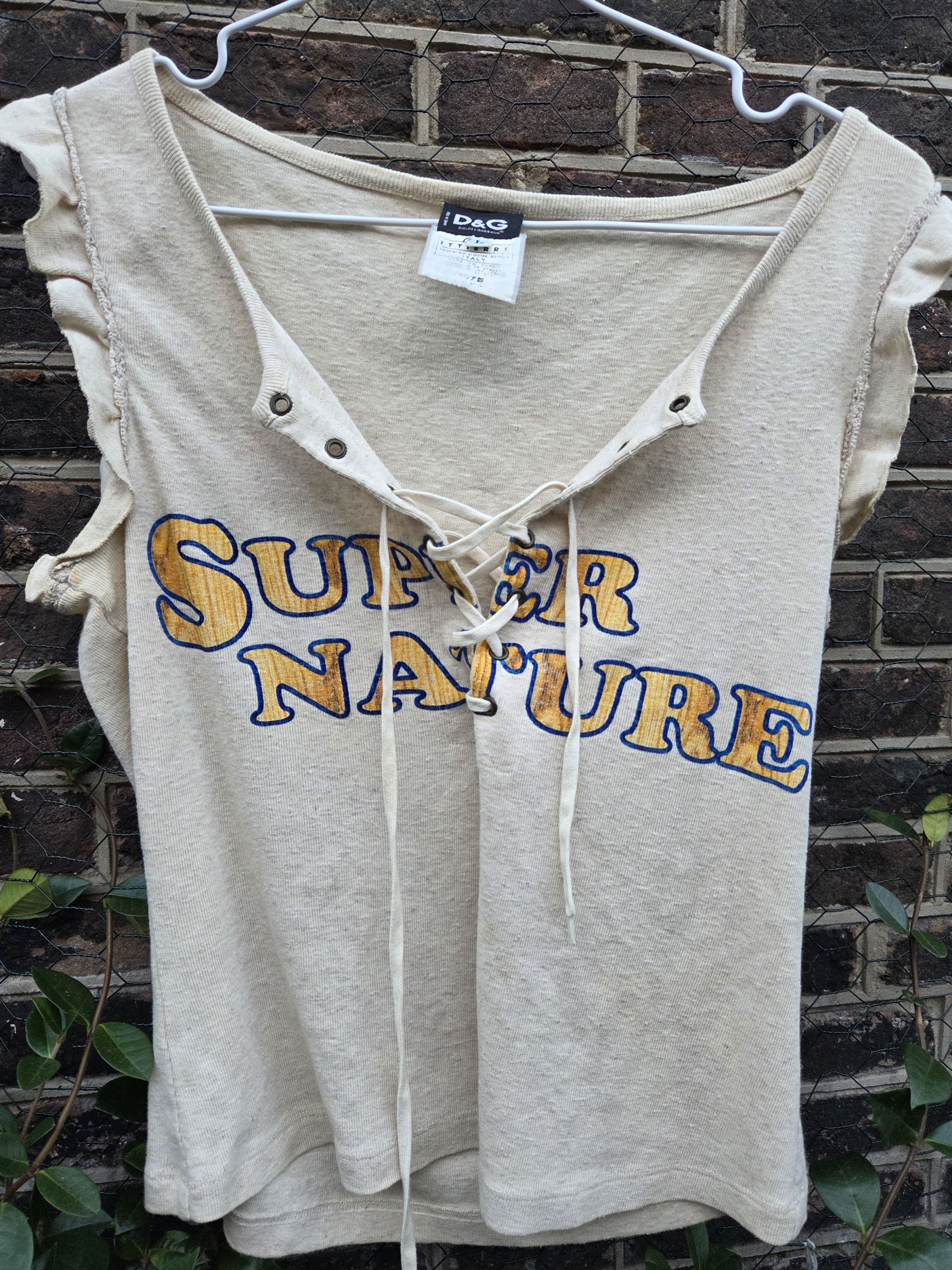 Dolce & Gabbana Dolce & Gabbana "Super Nature" Bella Hadid D&G Lace-Up Top Size L / US 10 / IT 46 - 2 Thumbnail