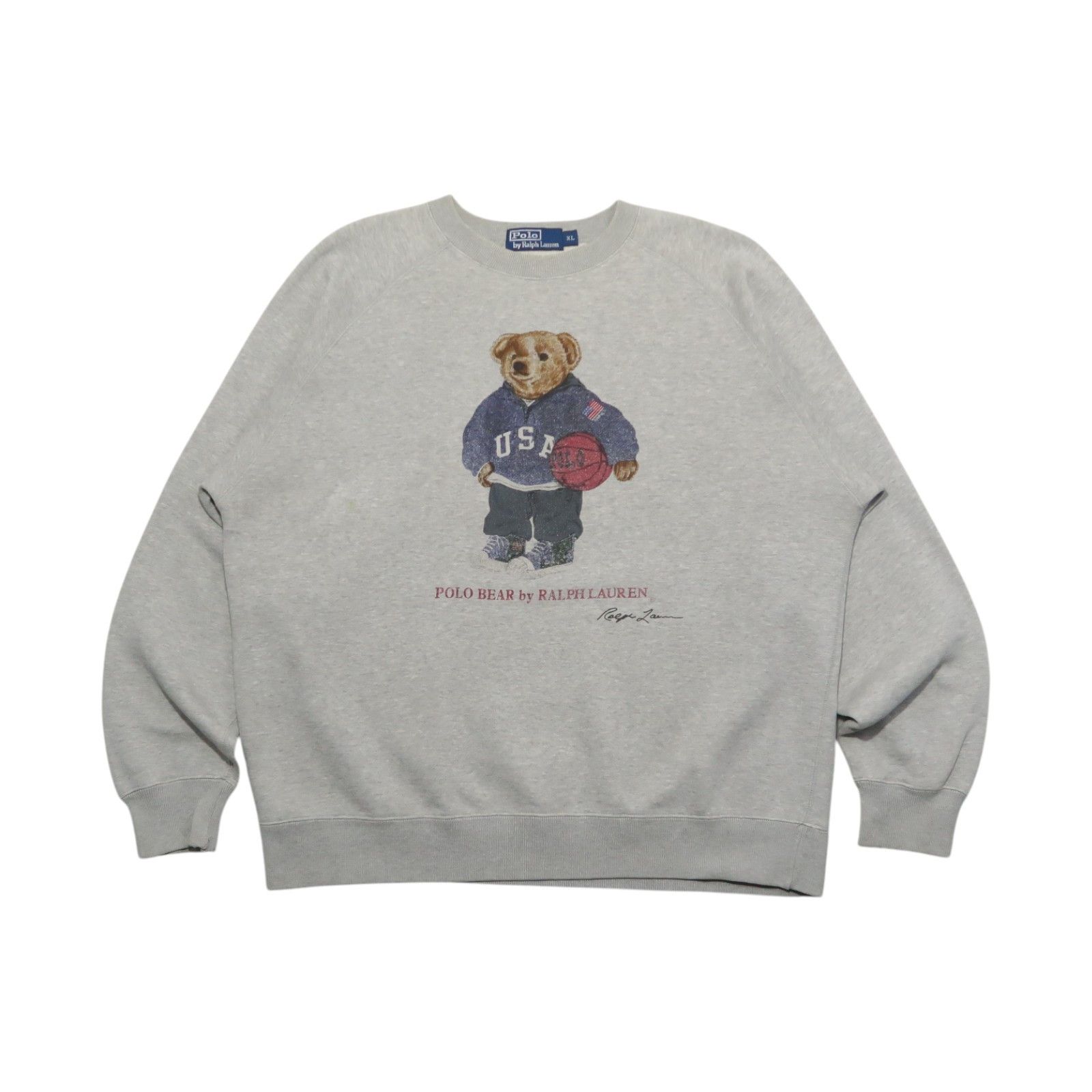 VTG 90S OG POLO BEAR USA BASKETBALL DISTRESSED SWEATSHIRT