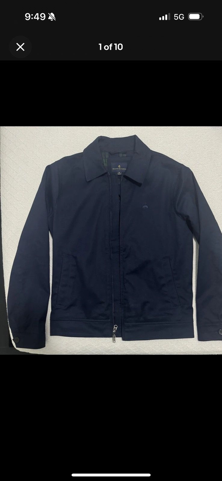 image of Brooks Brothers Stretch Cotton Twill Bomber Jacket, Size:xs in Blue, Men's