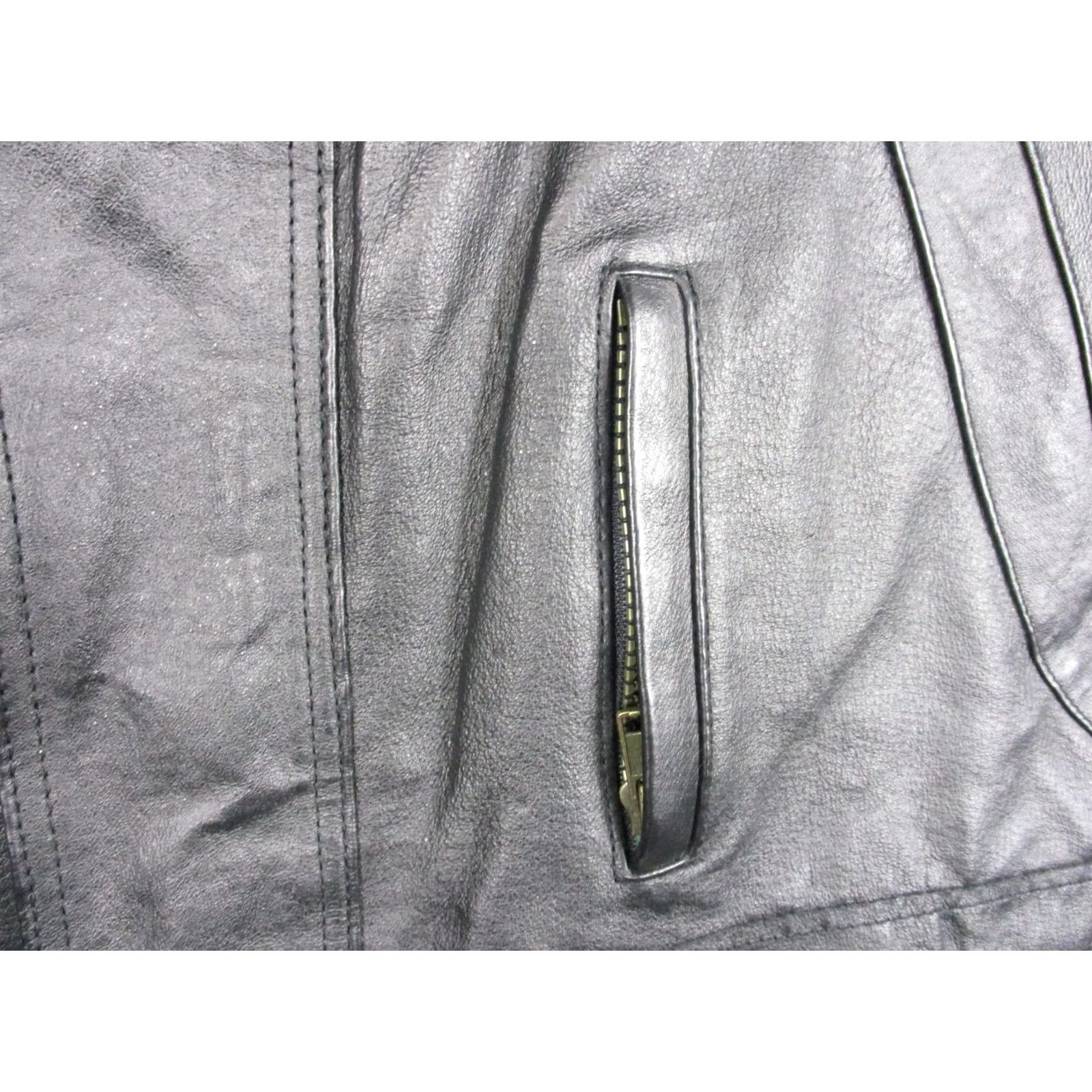 Vintage Lion Force Leather Overcoat Mens XL Black Full Zip Pockets Lined Warm Winter Size US XL / EU 56 / 4 - 3 Thumbnail