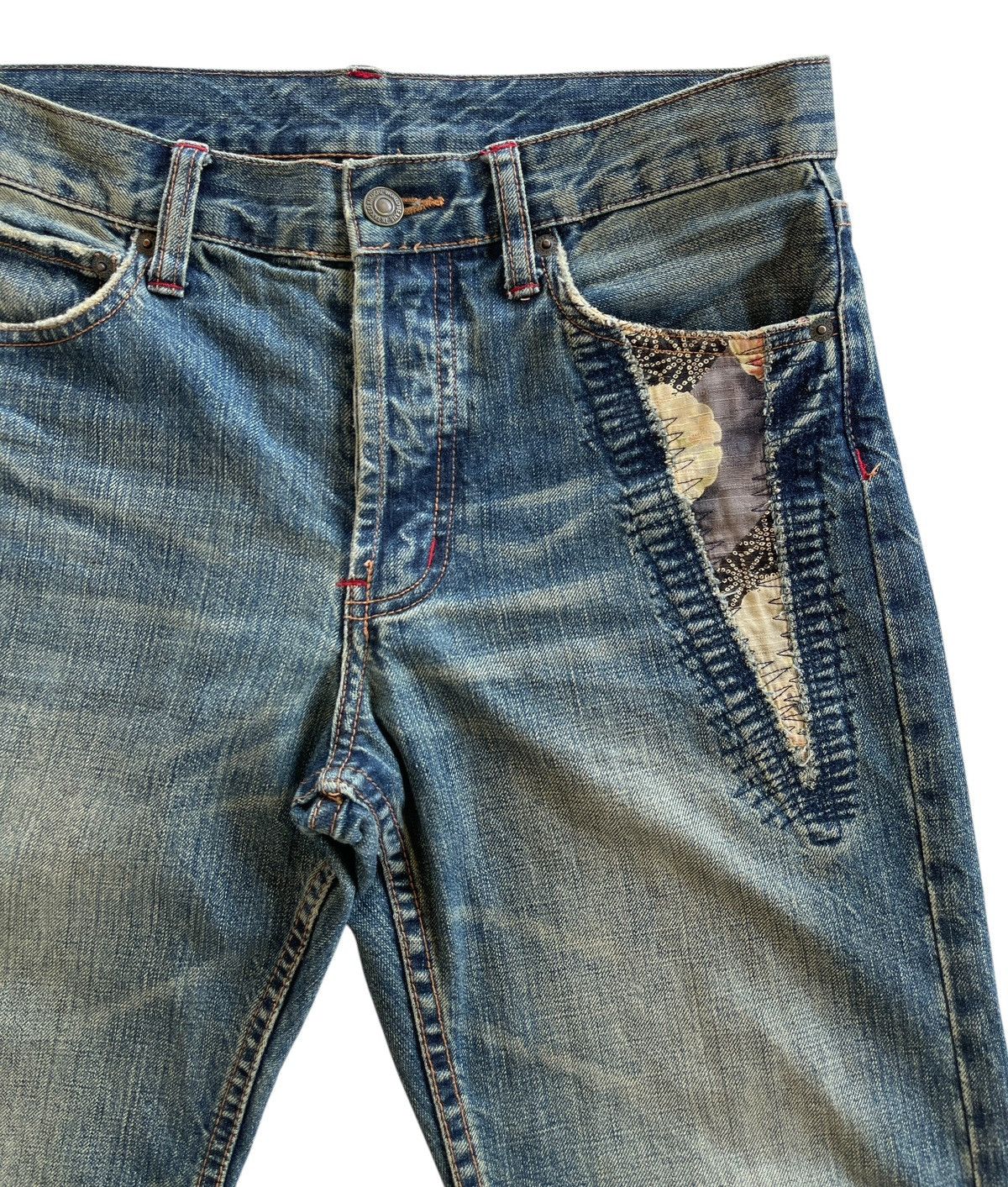 Japanese Brand Takeo Kikuchi Patchwork Distressed Sashiko Boro Denim Size US 30 / EU 46 - 3 Thumbnail