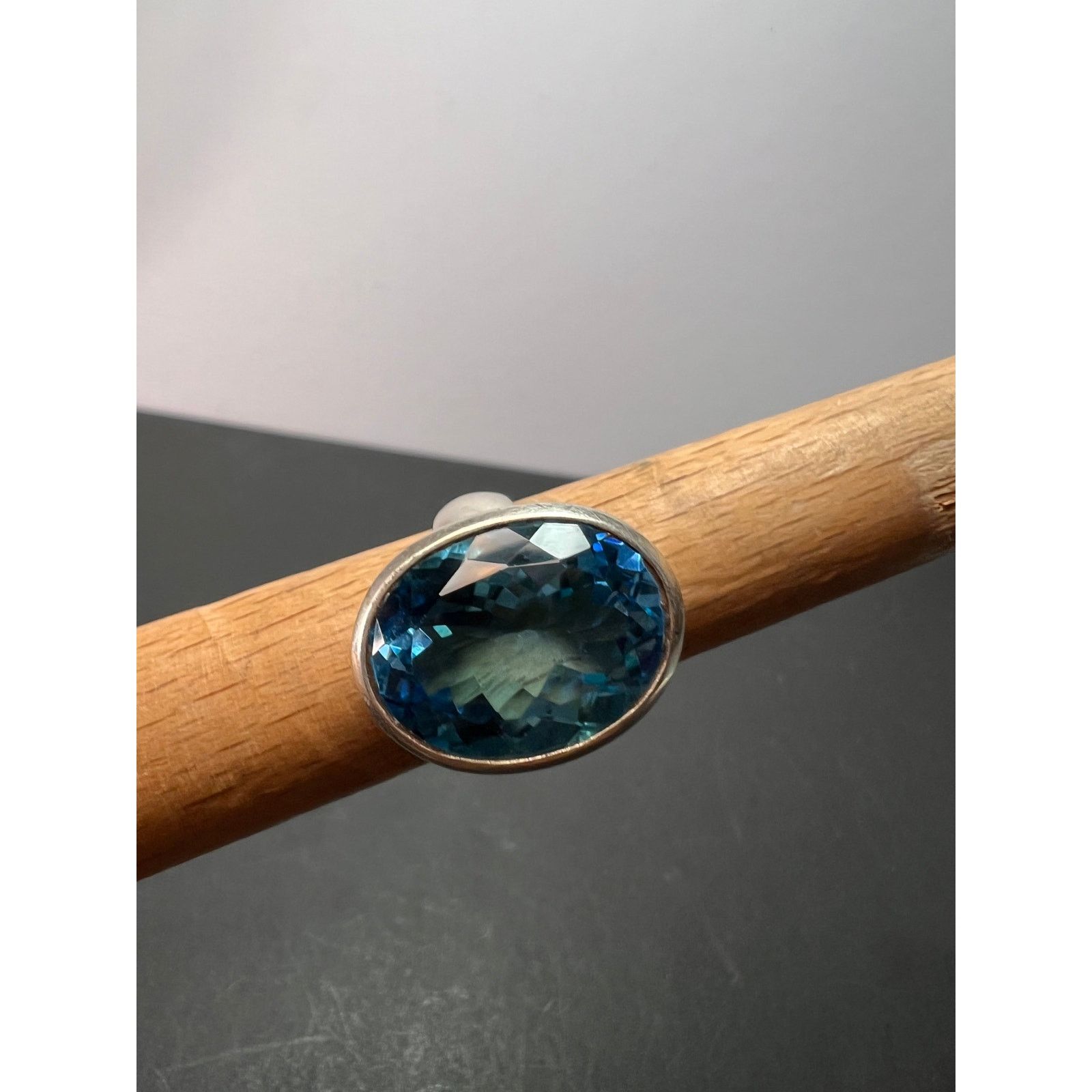 Other NEW Blue topaz sterling silver ring size 7.5 / 12.43 grams Size ONE SIZE - 10 Thumbnail