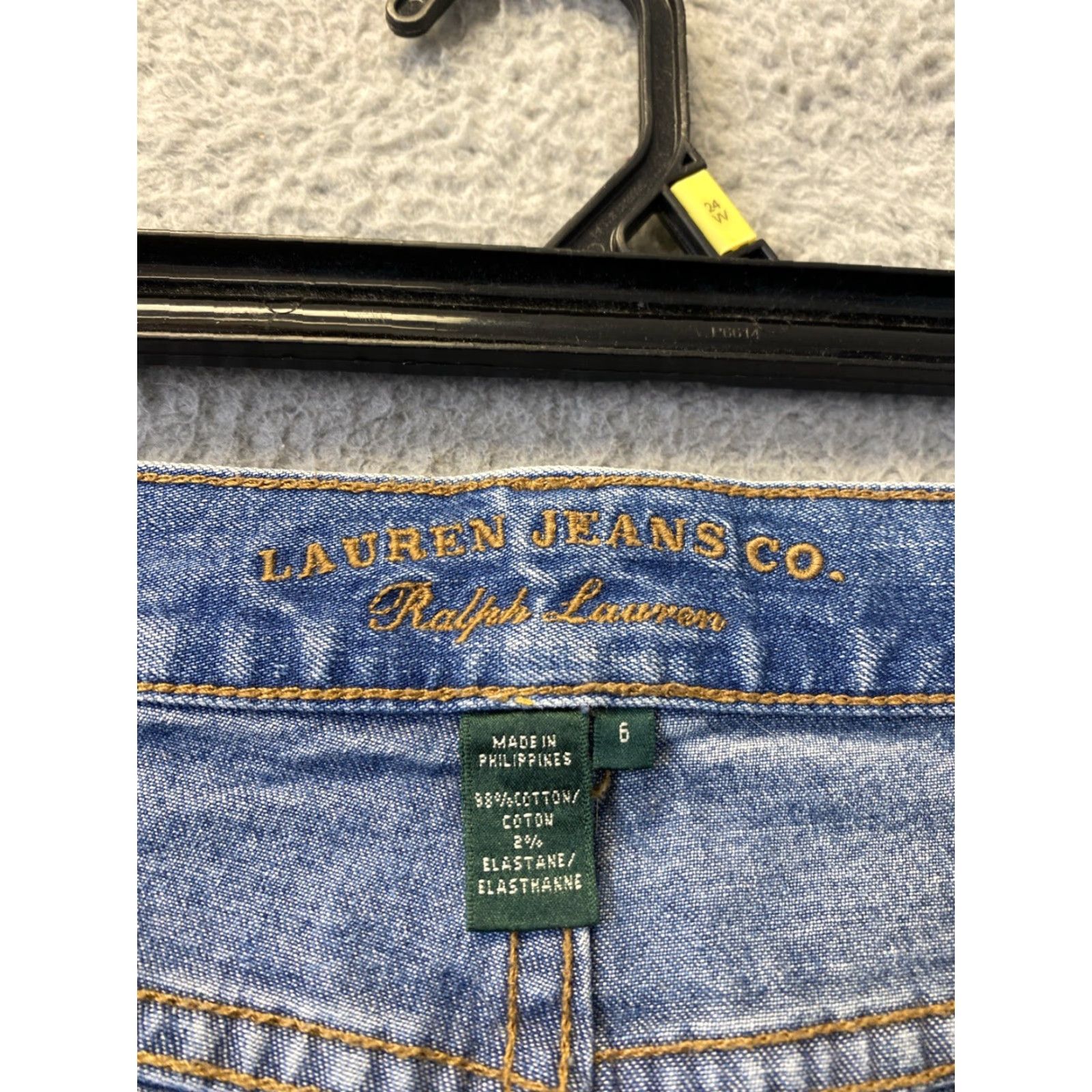 Ralph Lauren Lauren Ralph Lauren Jeans Women’s Size 6 Americana Slim Denim Blue - /159-12 Zip Denim Belted Slimming Straight 28 Inseam Pants Size 28" / US 6 / IT 42 - 3 Thumbnail