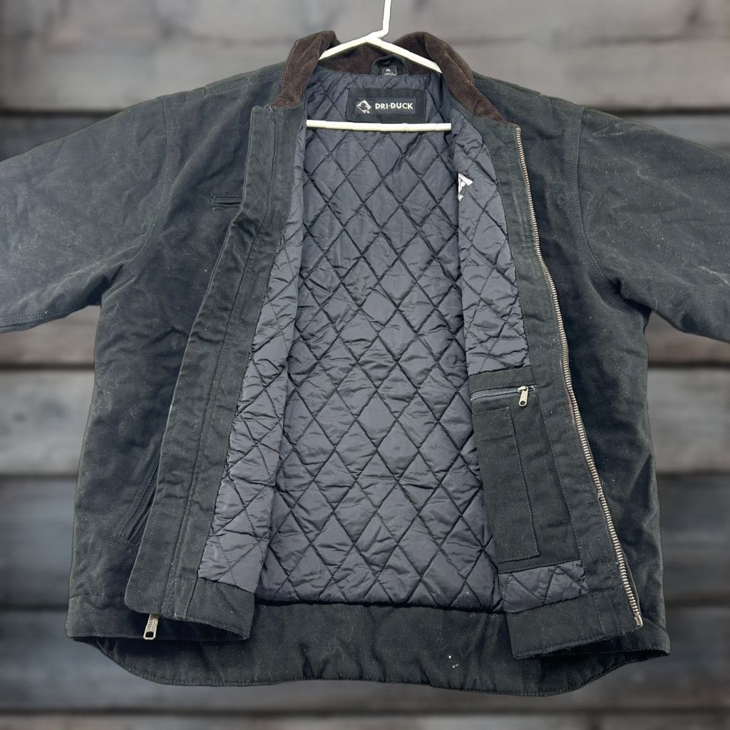 Vintage VINTAGE Dri Duck Jacket Mens XL Black Duck Canvas Quilted Lined Workwear Detroit Size US XL / EU 56 / 4 - 1 Thumbnail